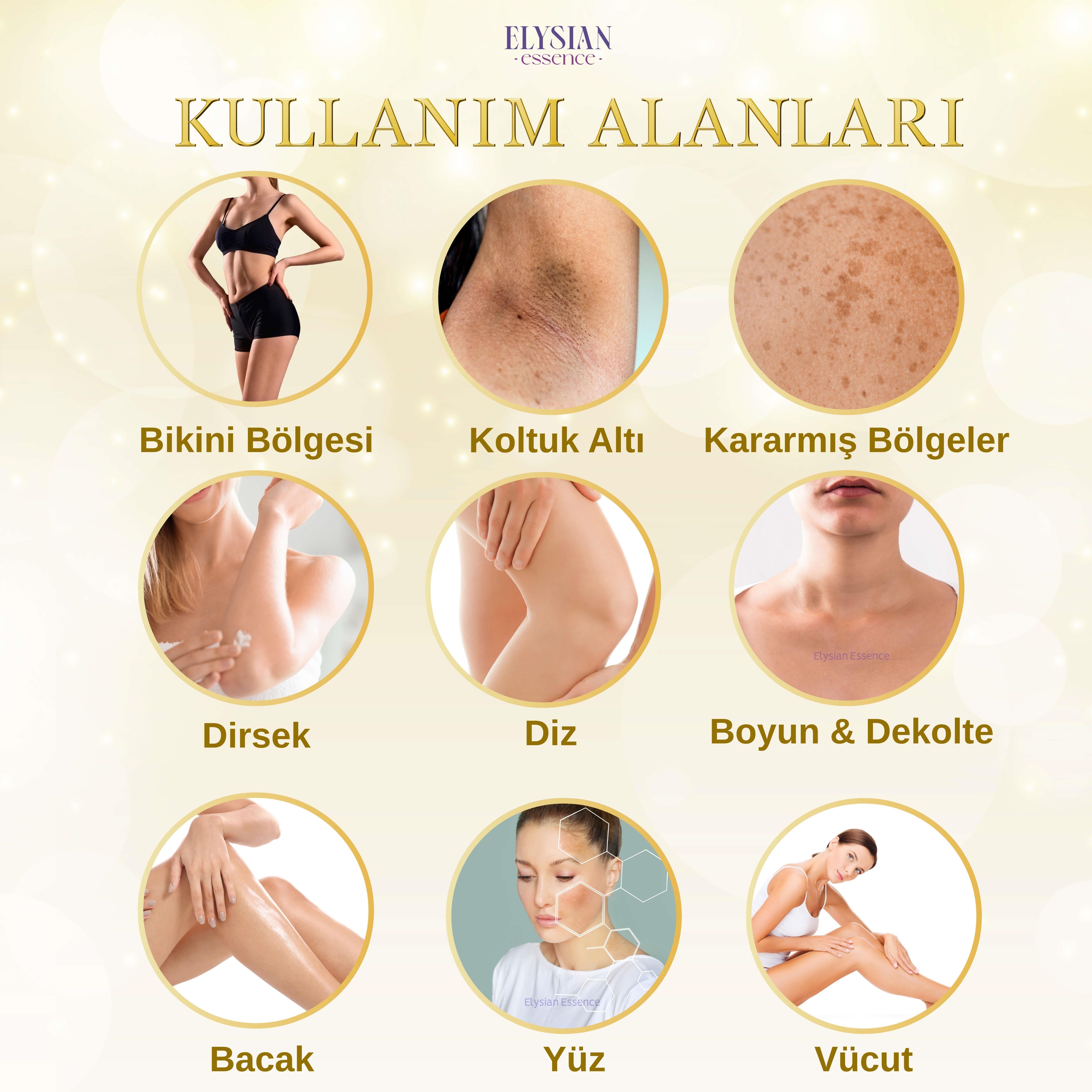 Elysian Essence Cilt Beyazlatıcı | Kararma Giderici Krem - Genital Bölge, Koltuk Altı, Bikini Bölgesi, Dirsek ve Vücut 100 ml