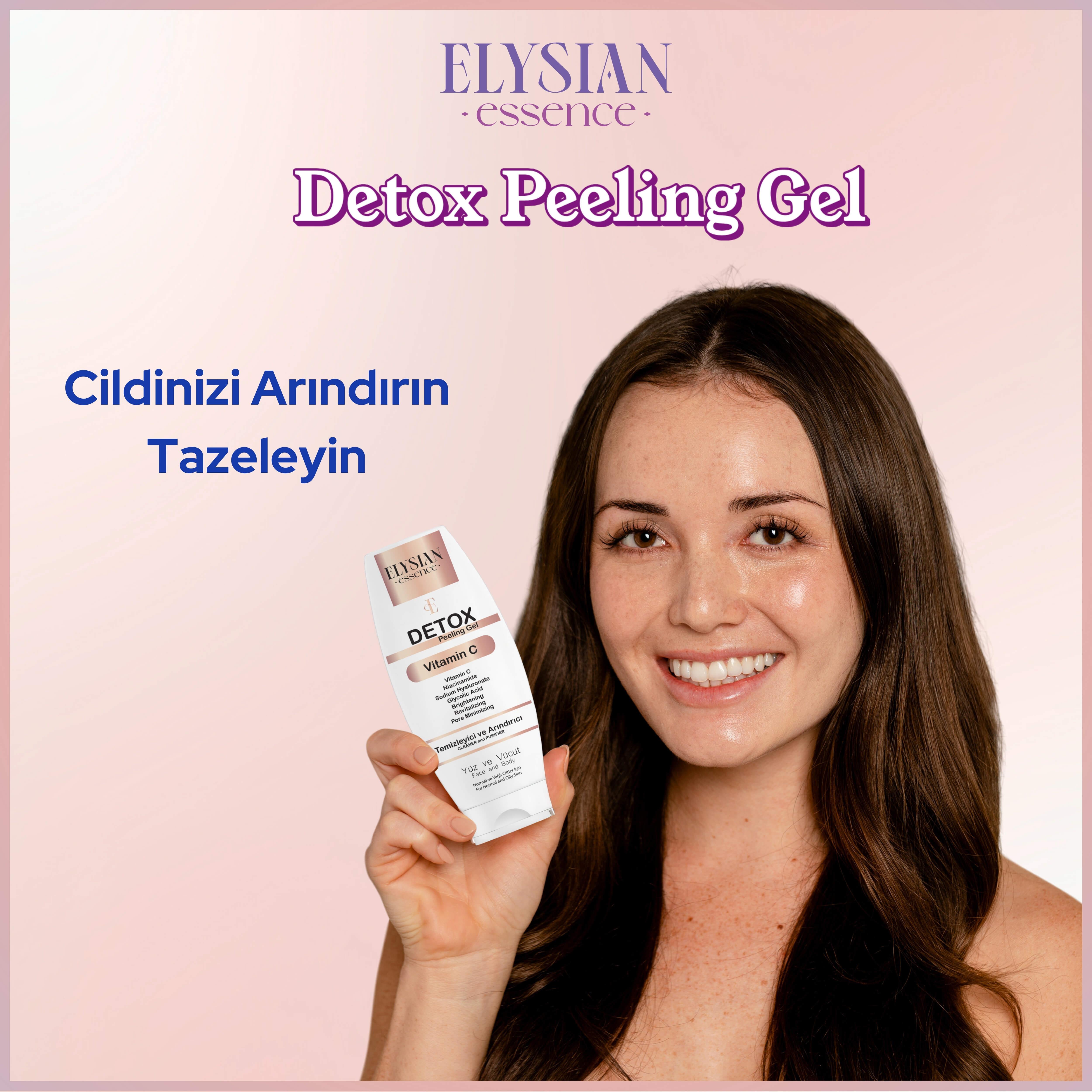 Elysian Essence Detox Peeling Jel 125 ml | Ölü Hücre Arındırıcı Temizleme Jeli | Yüz Ve Vücut Temizleyici | AHA BHA, Vitamin C, Niacinamide