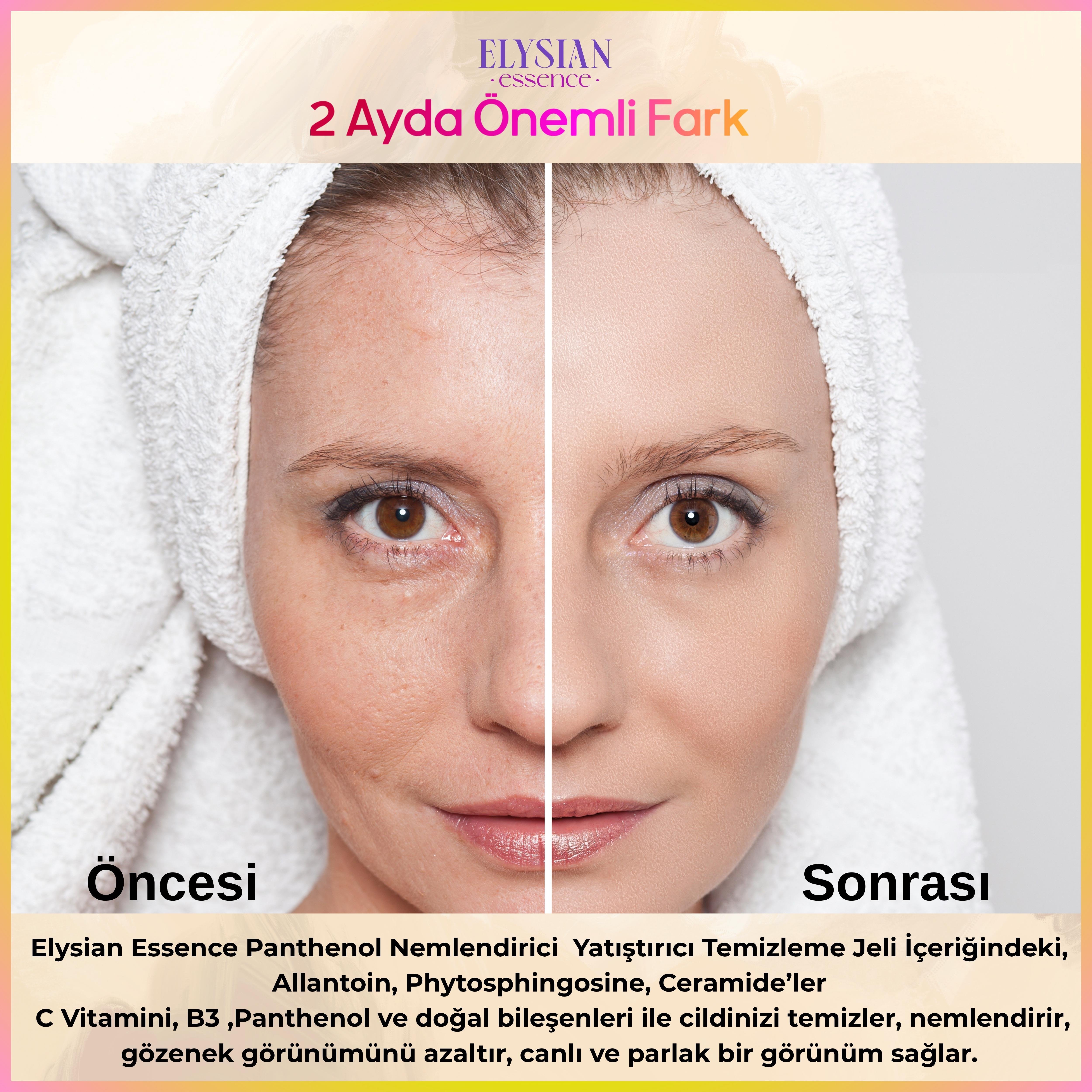 Elysian Essence Nemlendirici ve Yatıştırıcı Panthenol Yüz Temizleme Jeli - Kolajen & Hyaluronic Acid İlaveli 200 ml