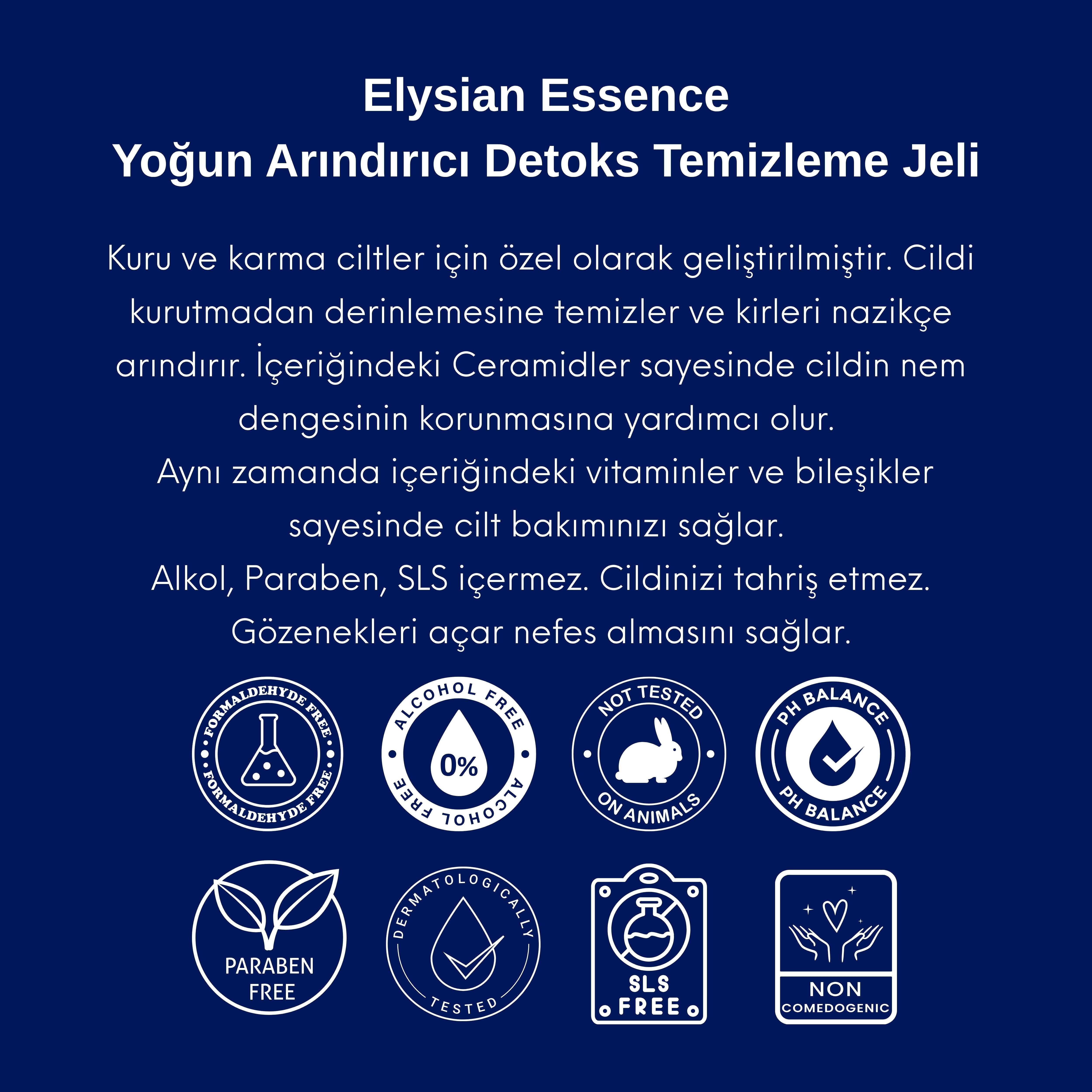 Elysian Essence Nemlendirici ve Yatıştırıcı Panthenol Yüz Temizleme Jeli - Kolajen & Hyaluronic Acid İlaveli 200 ml