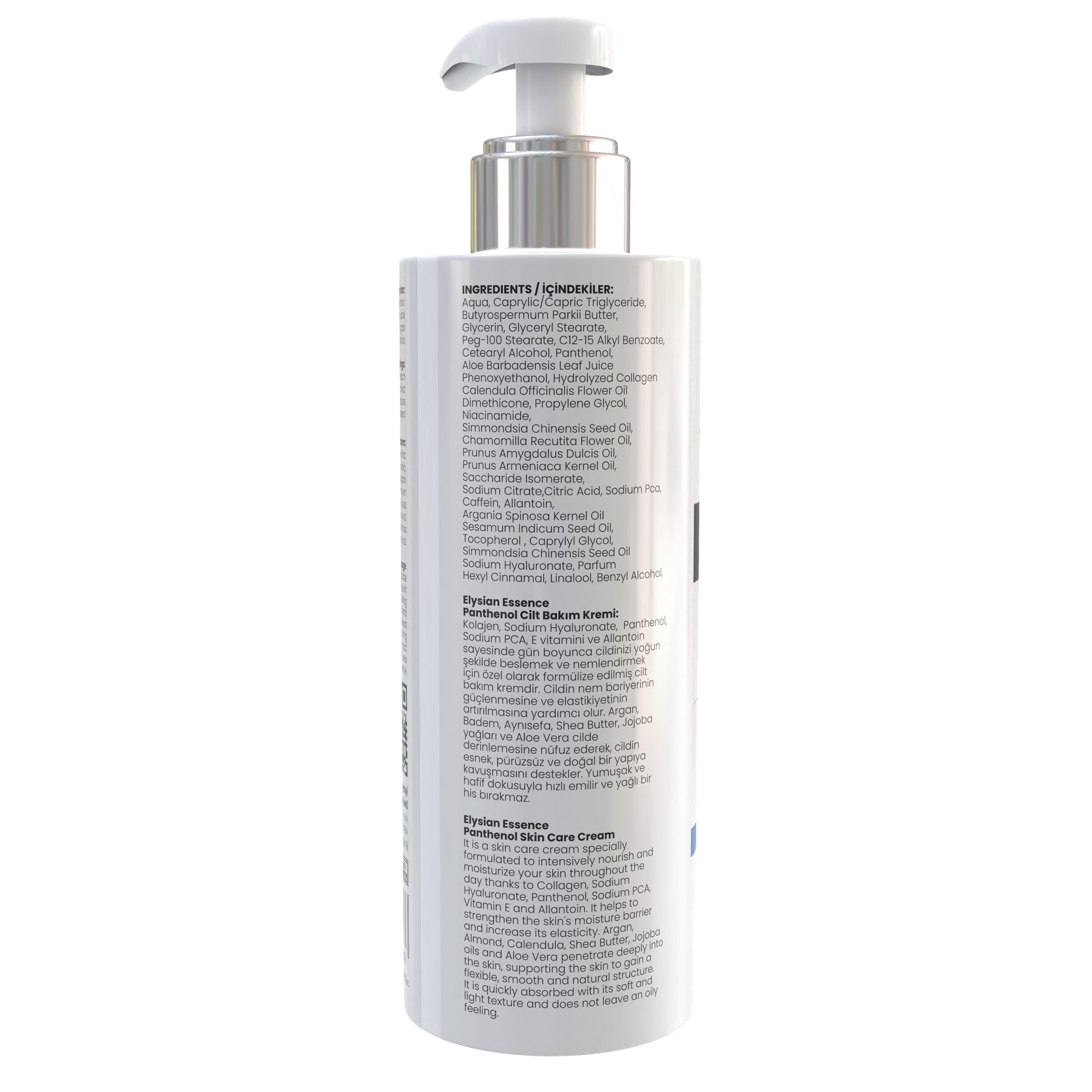 Elysian Essence Yoğun Nemlendirici Panthenol Yüz ve Vücut Kremi 150 ML | Kuru ve Hassas Ciltlere 24 Saat Bakım - Organik Argan Yağı, Shea Butter Yağı, Propolis ve Collagen İçerikli