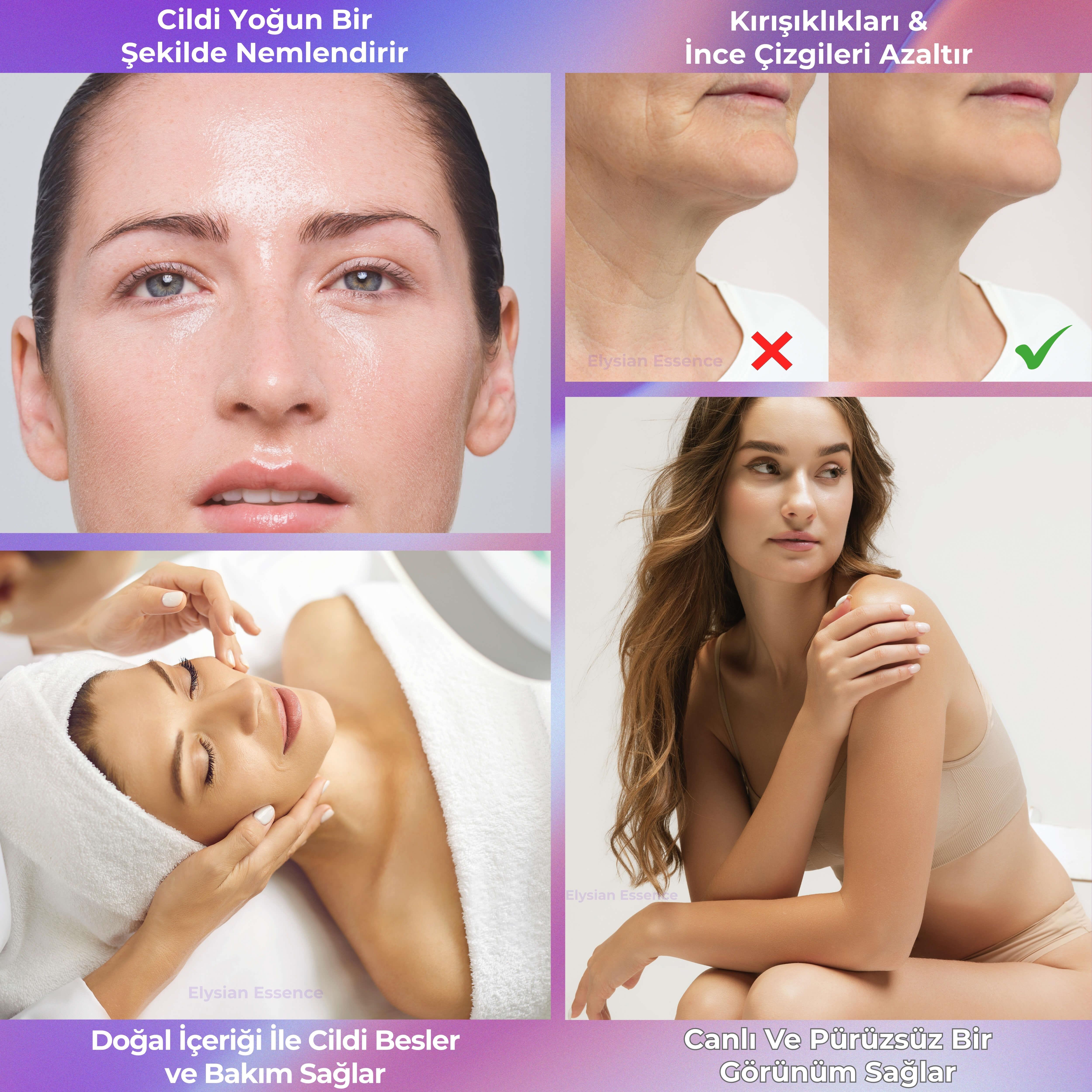 Elysian Essence Yoğun Nemlendirici Panthenol Yüz ve Vücut Kremi 150 ML | Kuru ve Hassas Ciltlere 24 Saat Bakım - Organik Argan Yağı, Shea Butter Yağı, Propolis ve Collagen İçerikli