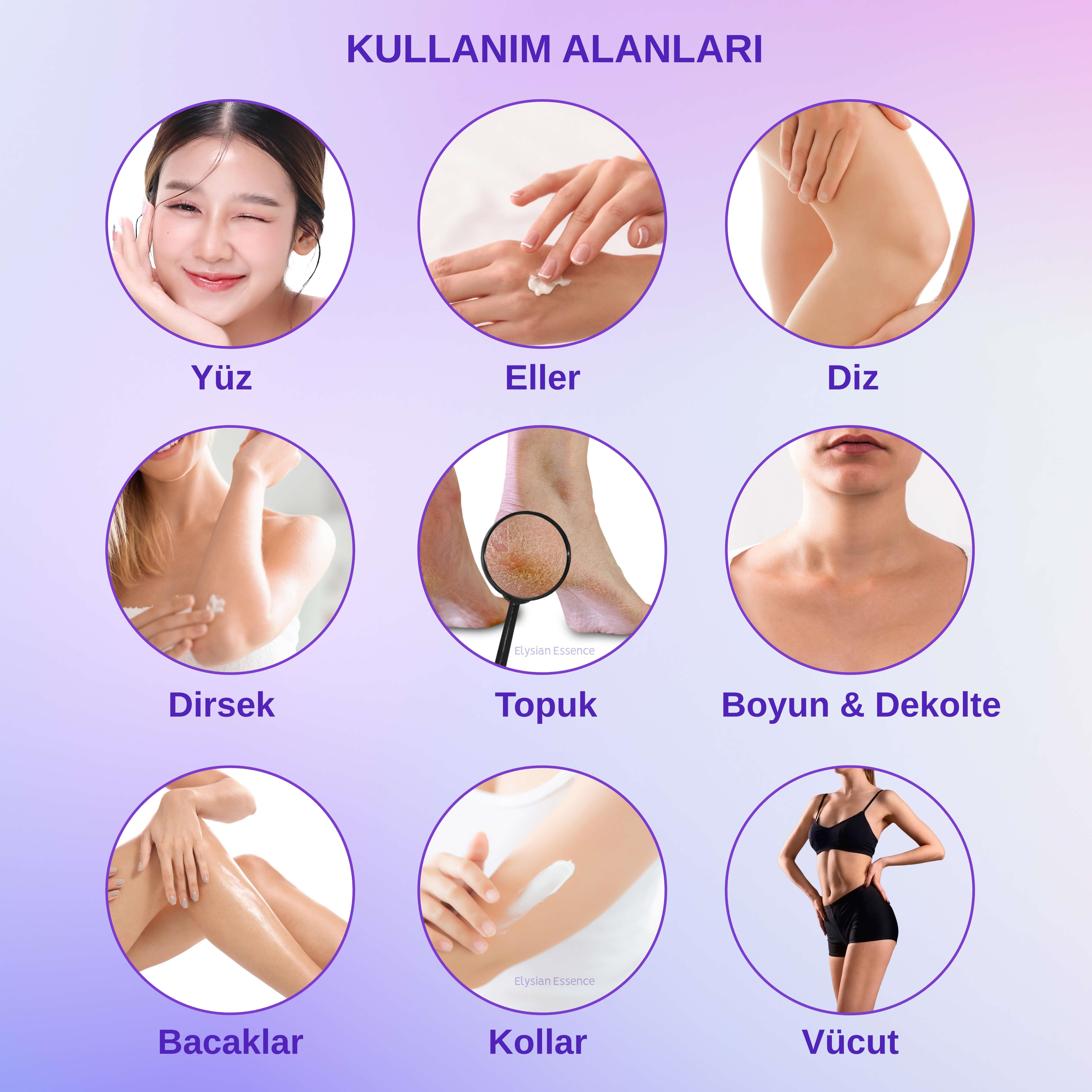 Elysian Essence Yoğun Nemlendirici Panthenol Yüz ve Vücut Kremi 150 ML | Kuru ve Hassas Ciltlere 24 Saat Bakım - Organik Argan Yağı, Shea Butter Yağı, Propolis ve Collagen İçerikli