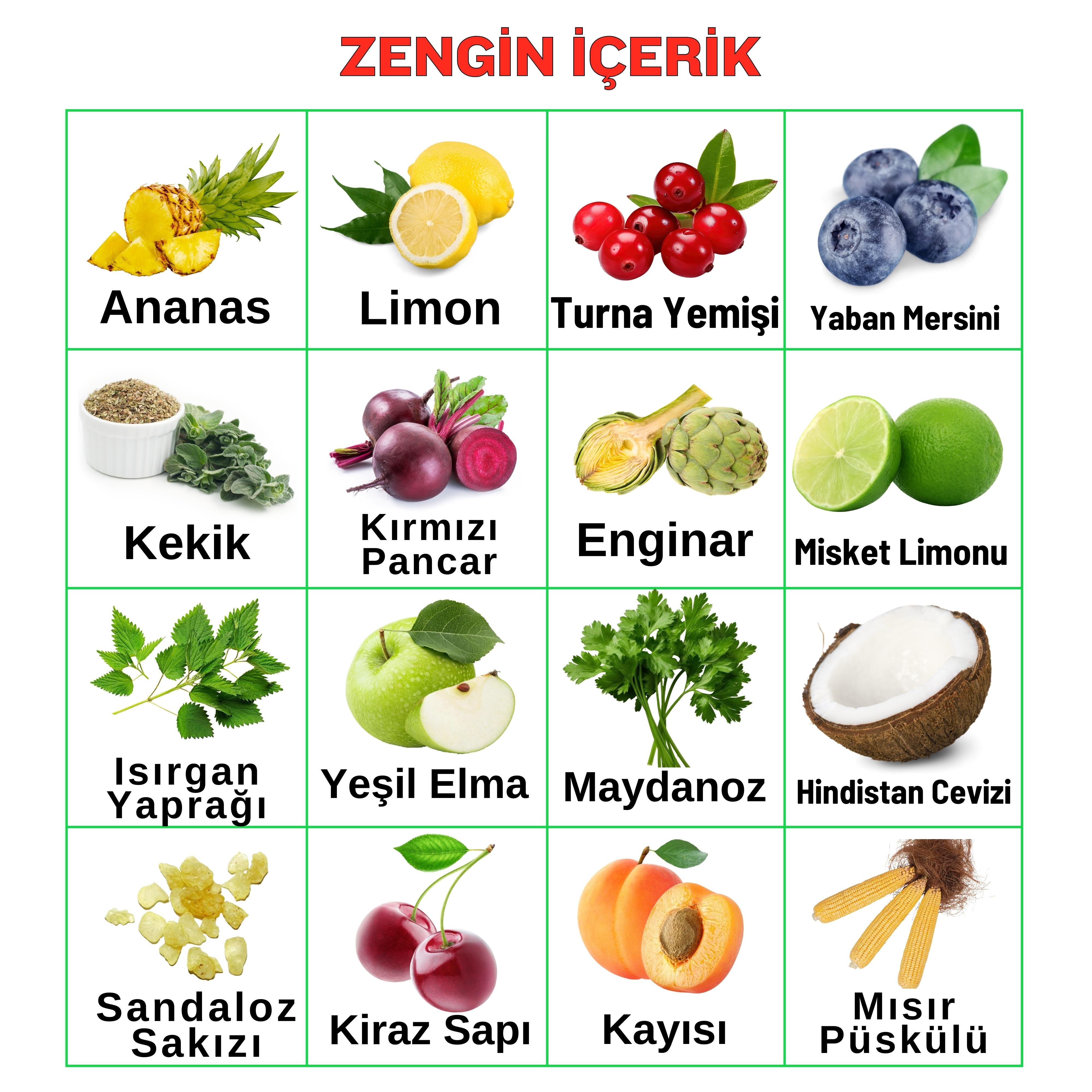 Hanzade Bitkisel Ananaslı & Sandaloz Sakızlı Detox Şurubu Kürü Bromelain 475 ml Güçlü Antioksidan Formül