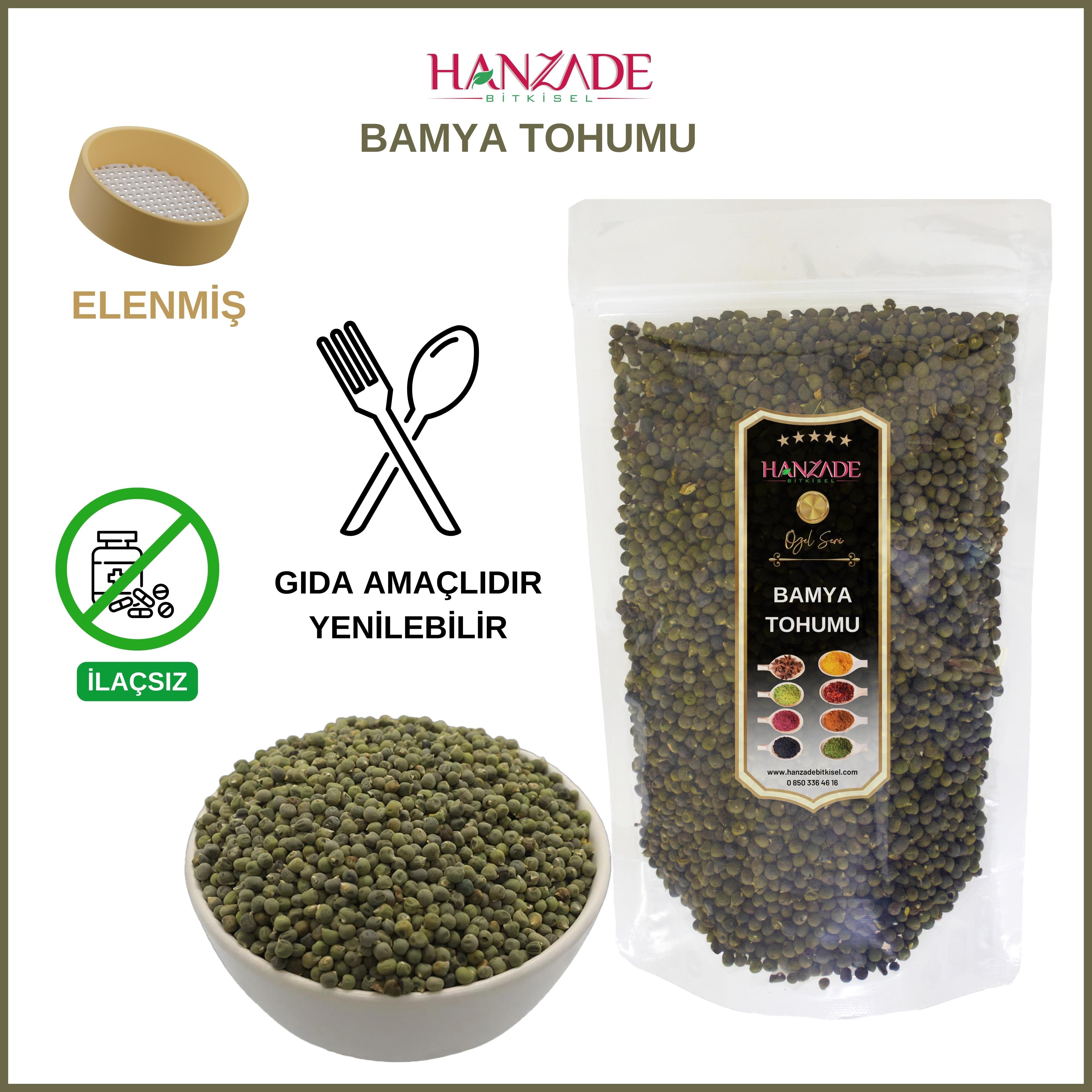 Hanzade Bitkisel Bamya Tohumu Yenilebilir, İlaçsız, Işınlama Yok, Elenmiş, Yeni Mahsül