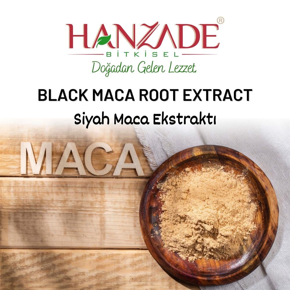 Hanzade Bitkisel Black Maca Root Powder Extract Lepidium Siyah Maka Kökü Tozu Ekstraktı Lepidyum