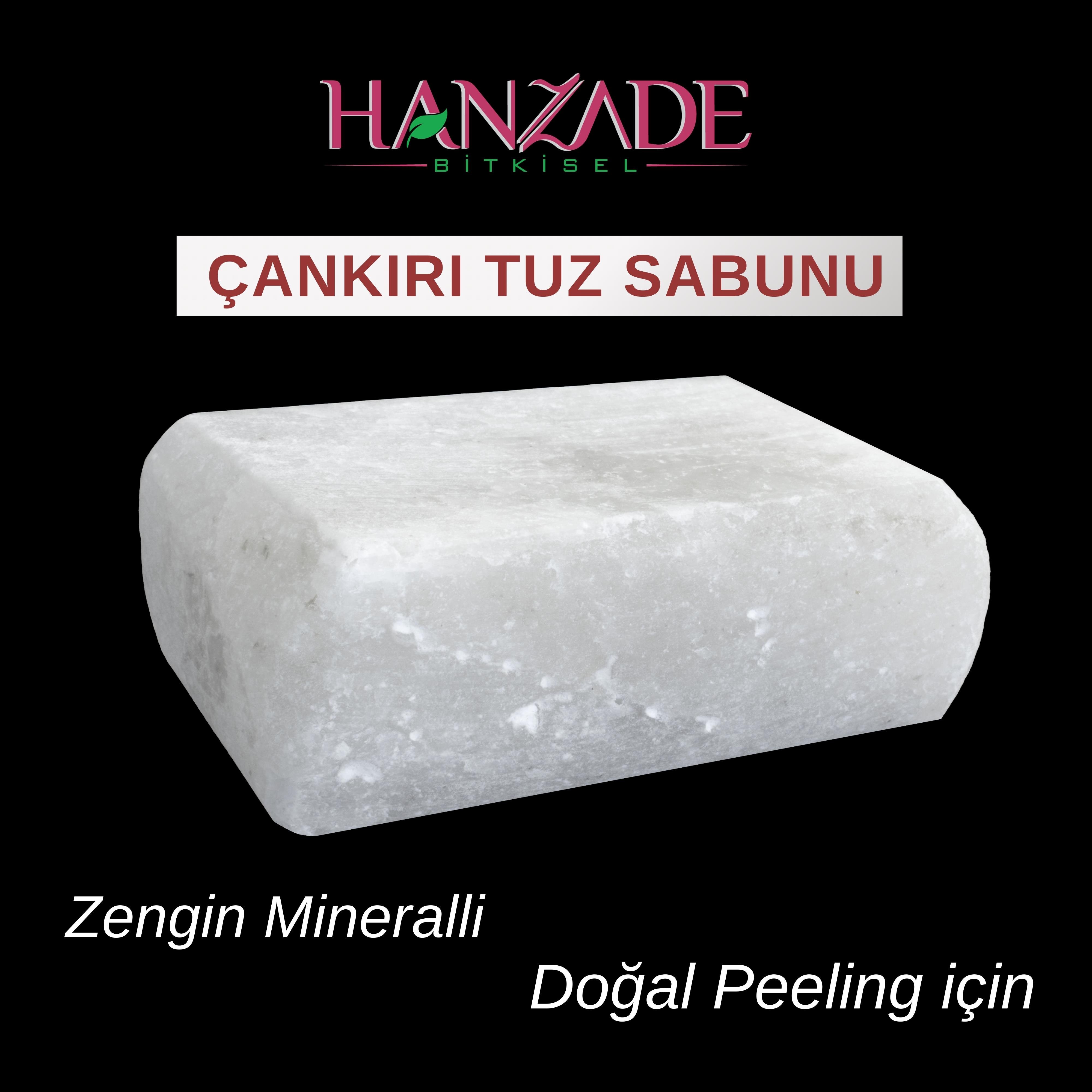Hanzade Bitkisel Çankırı Tuz Sabunu 300-350 Gr Zengin Mineralli Doğal Saf Çankırı Kaya Tuzu Sabunu