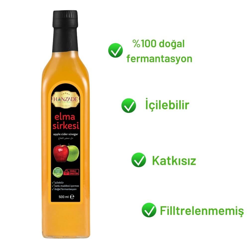 Hanzade Bitkisel Elma Sirkesi 500 ml