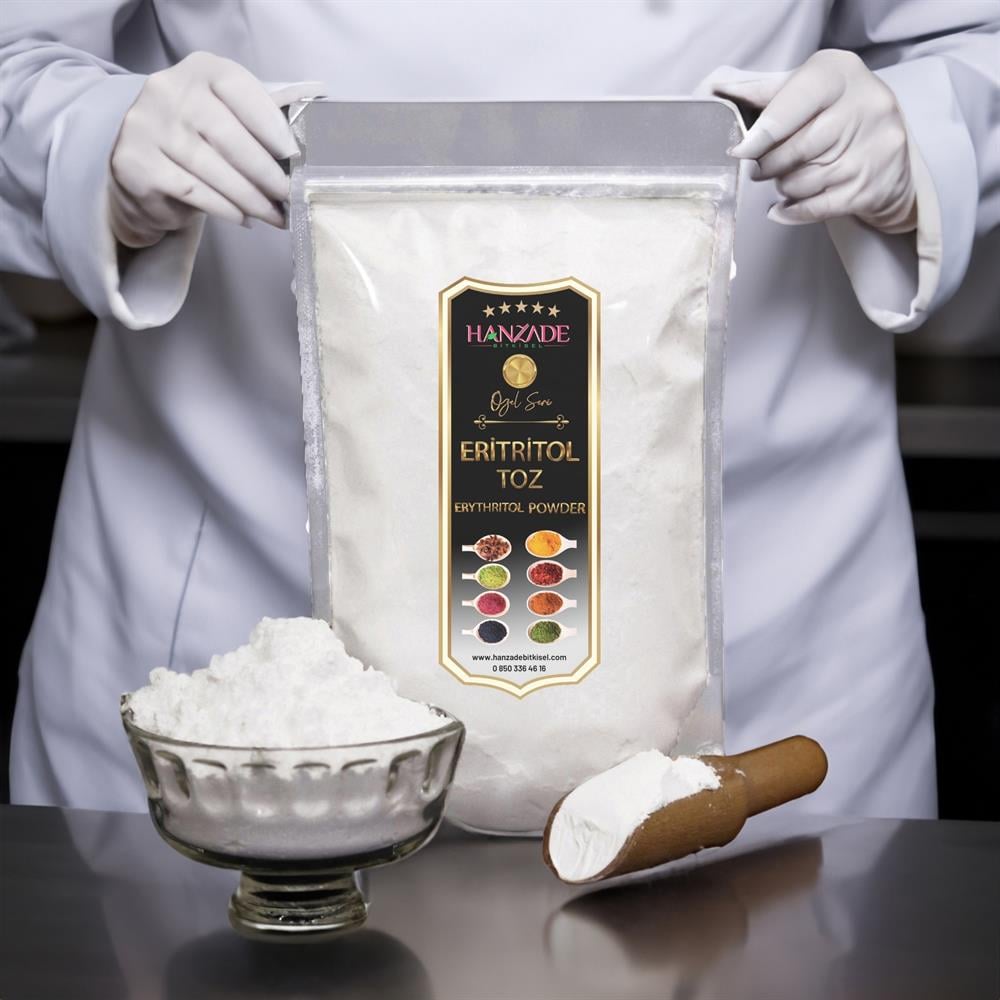 Hanzade Bitkisel Eritritol Pudra Form Doğal Toz Tatlandırıcı Sıfır Kalori Keto Diyet Erythritol Powder
