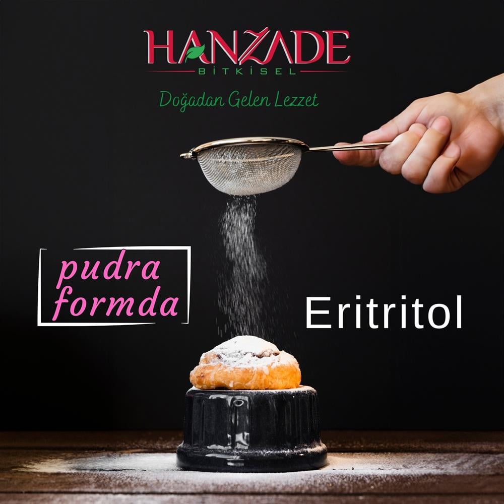 Hanzade Bitkisel Eritritol Pudra Form Doğal Toz Tatlandırıcı Sıfır Kalori Keto Diyet Erythritol Powder