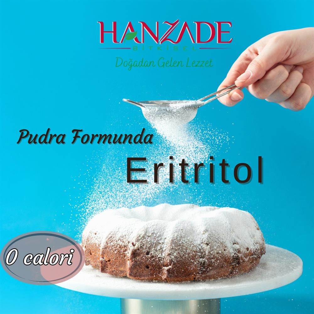 Hanzade Bitkisel Eritritol Pudra Form Doğal Toz Tatlandırıcı Sıfır Kalori Keto Diyet Erythritol Powder