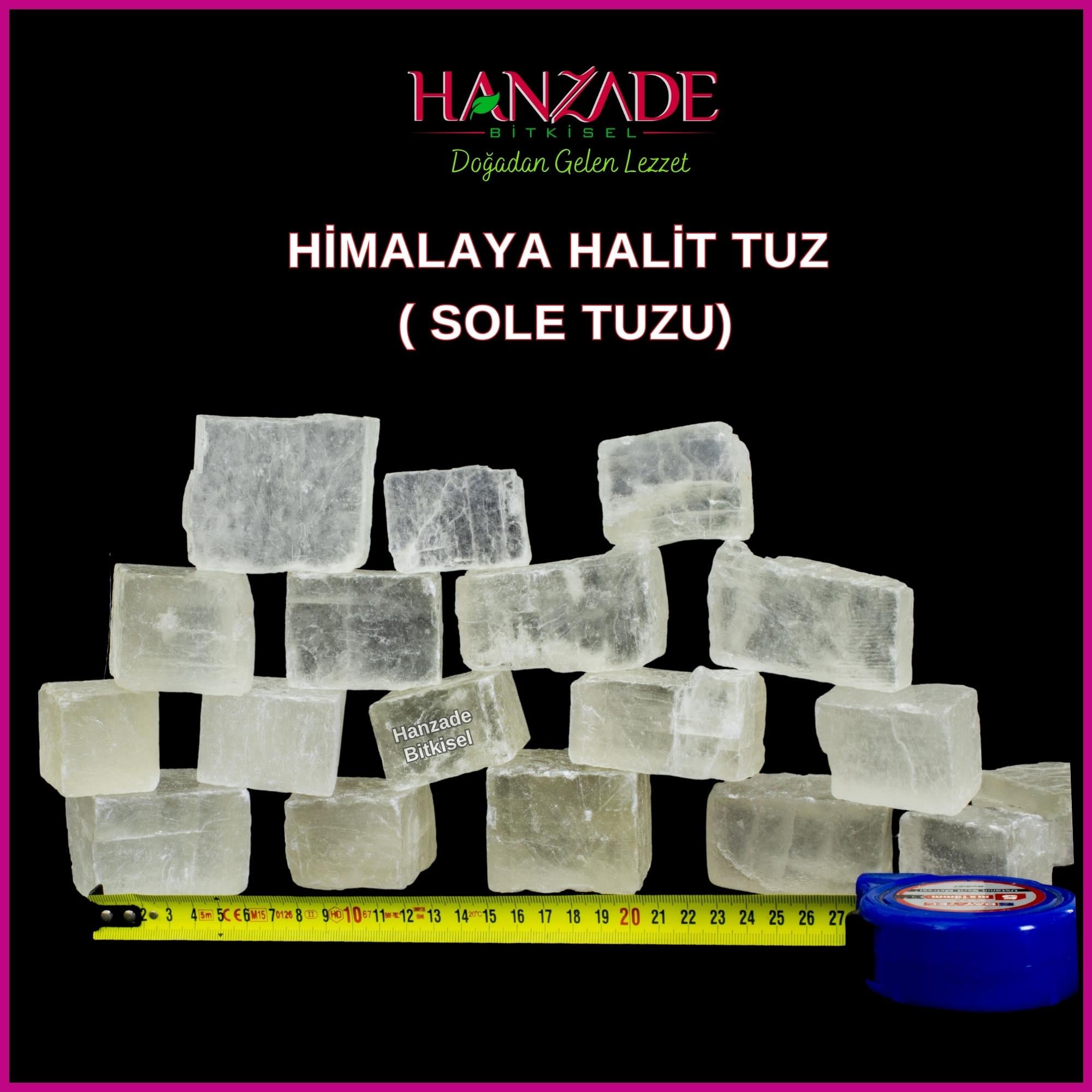 Hanzade Bitkisel Halit Tuz Sole Tuzu Şeffaf Berrak Kristal Himalaya Halit Sole Tuzu