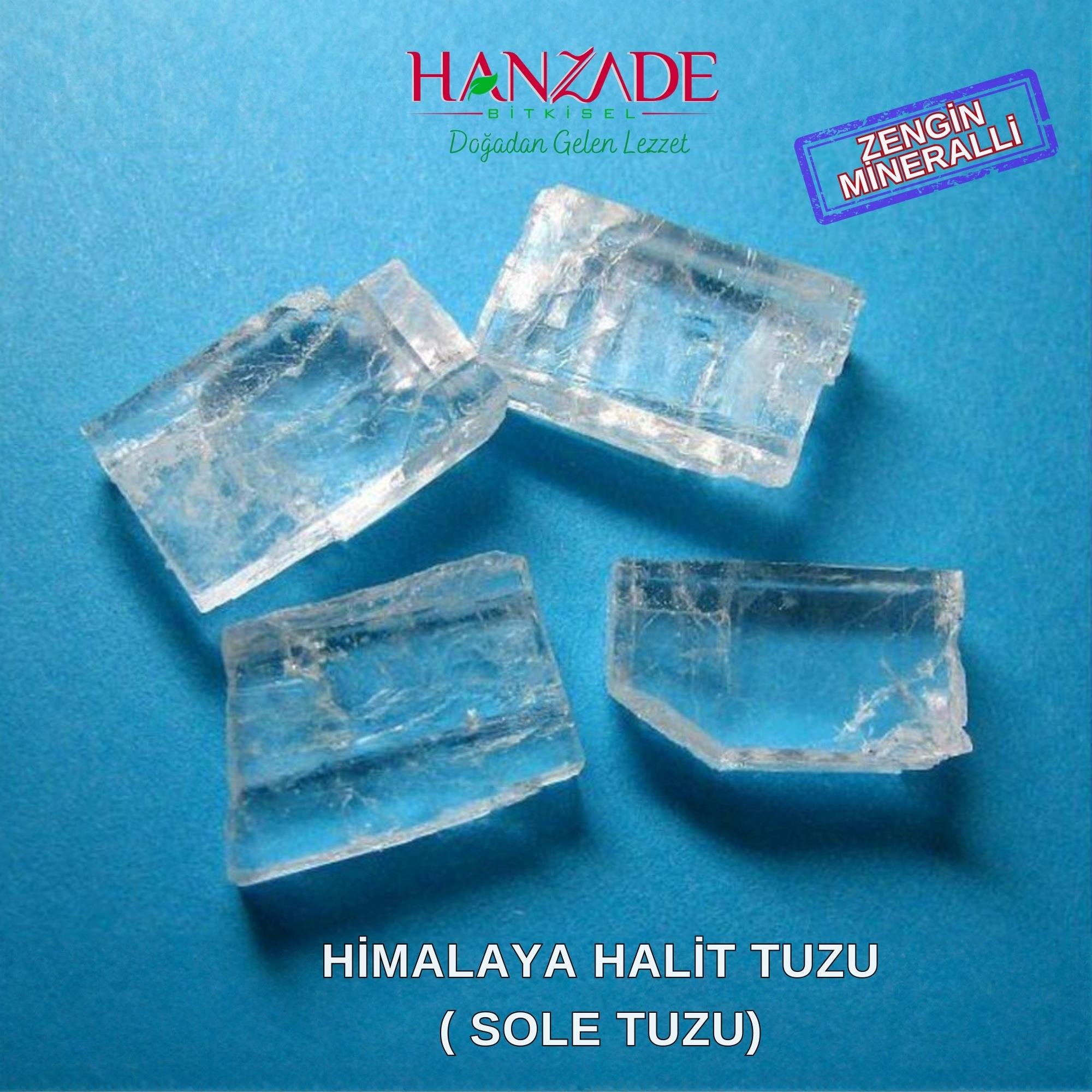 Hanzade Bitkisel Halit Tuz Sole Tuzu Şeffaf Berrak Kristal Himalaya Halit Sole Tuzu