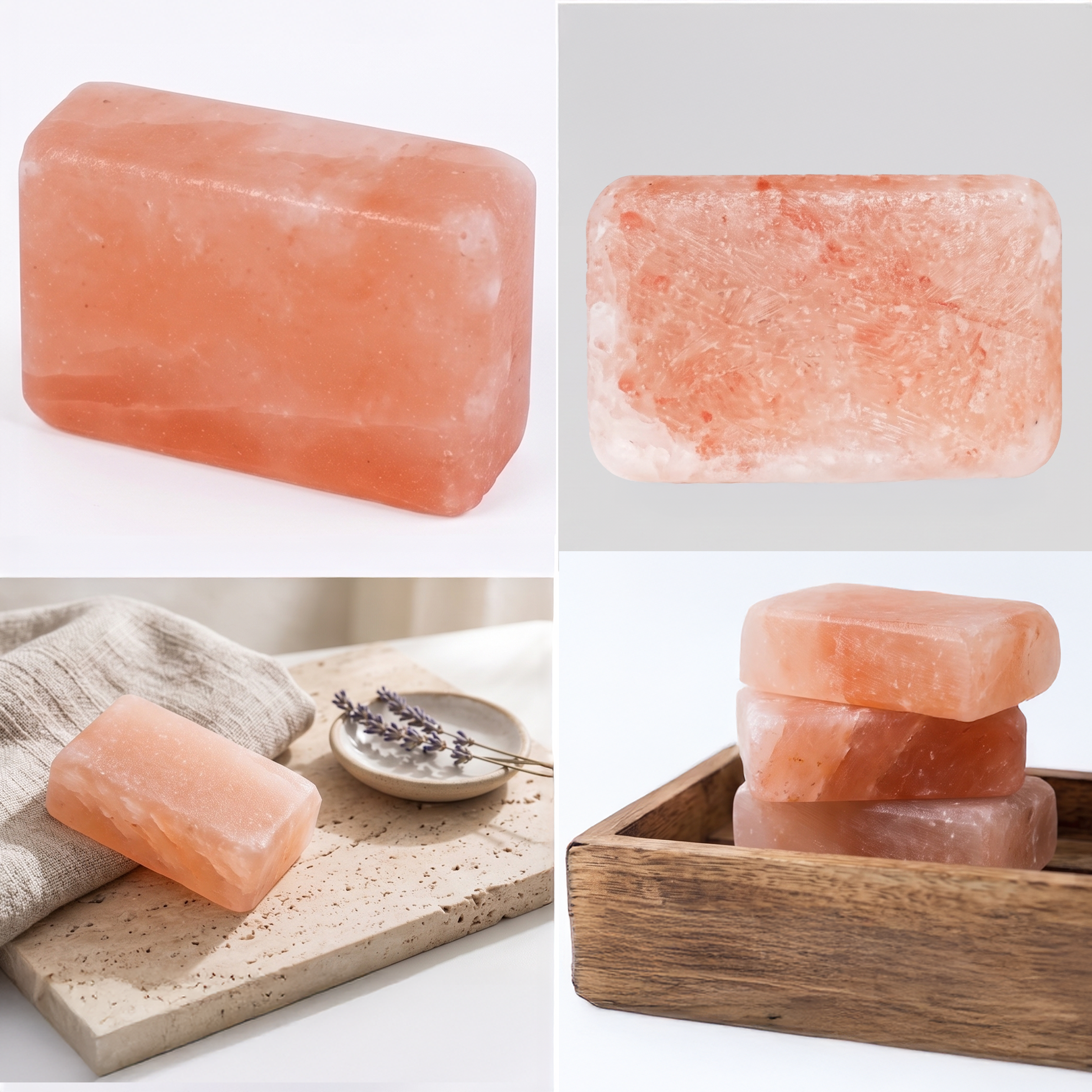 Hanzade Bitkisel Himalaya Tuz Sabunu 300-350 Gr Zengin Mineralli Doğal Saf Pembe Himalaya Kaya Tuzu Sabunu