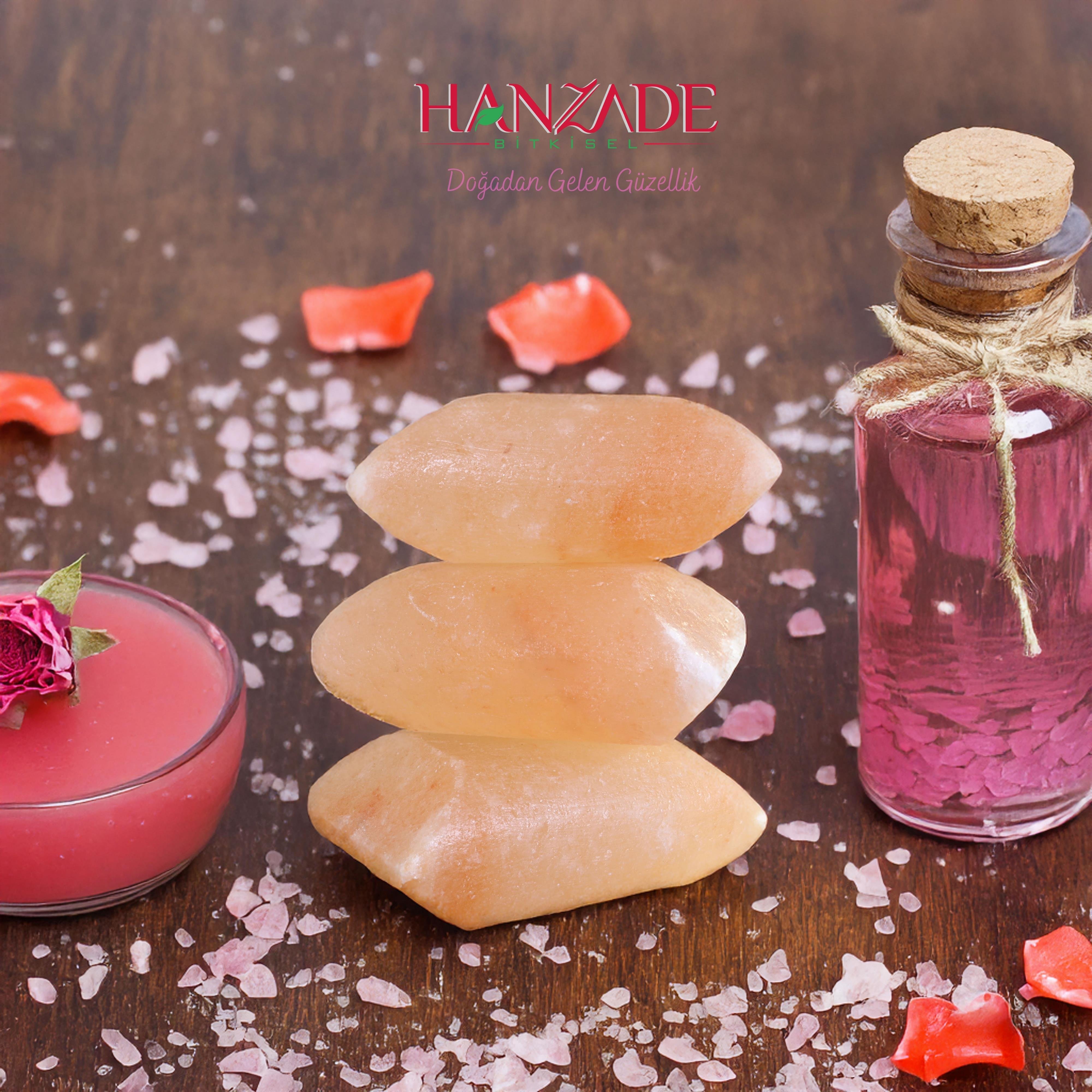 Hanzade Bitkisel Himalaya Tuz Sabunu 300-350 Gr Zengin Mineralli Doğal Saf Pembe Himalaya Kaya Tuzu Sabunu