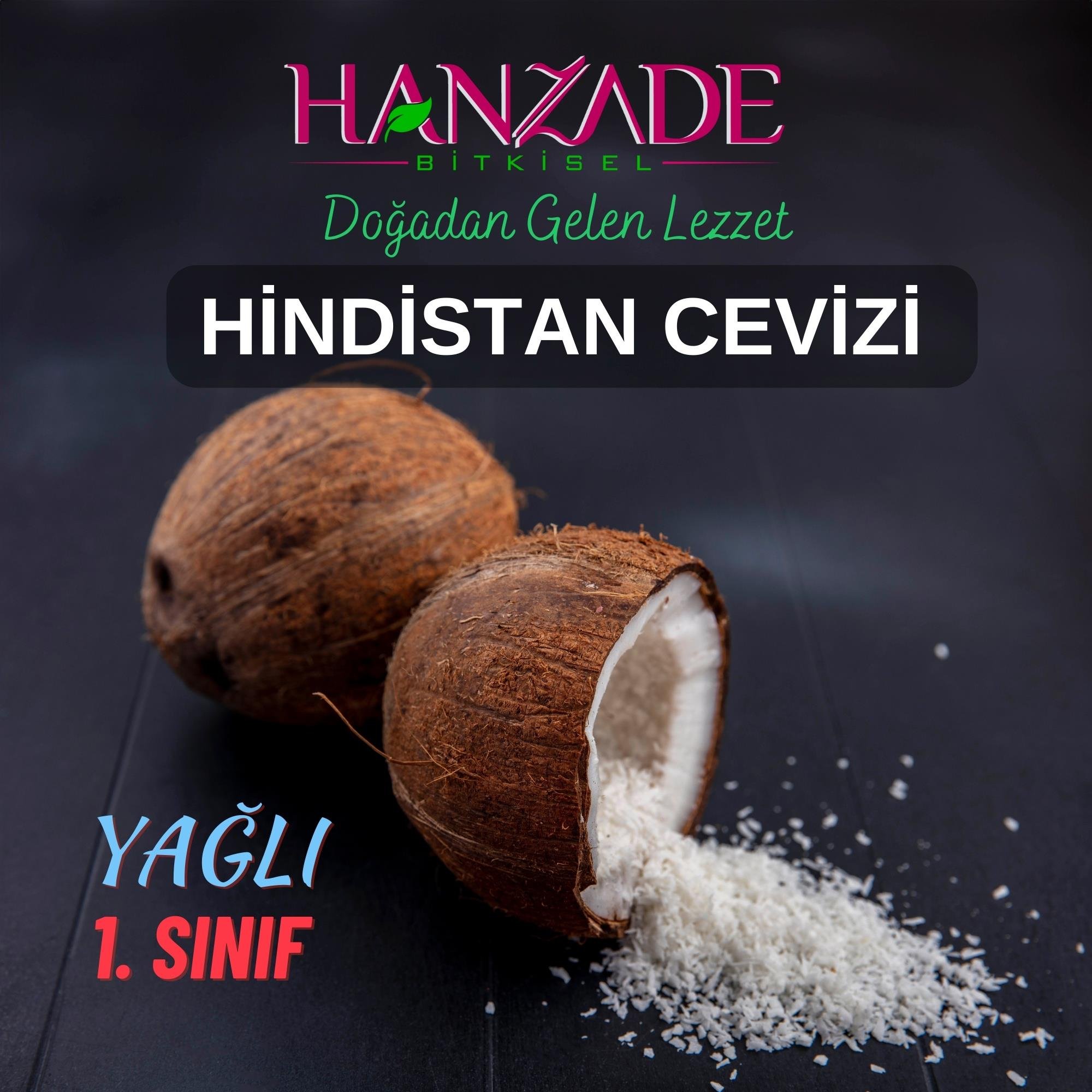 Hanzade Bitkisel Hindistan Cevizi İri Taneli Rende Yağı Alınmamış Tam Yağlı