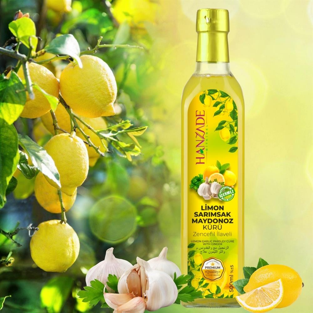 Hanzade Bitkisel Limon Sarımsak Maydanoz Kürü 500 ml Cam Şişe