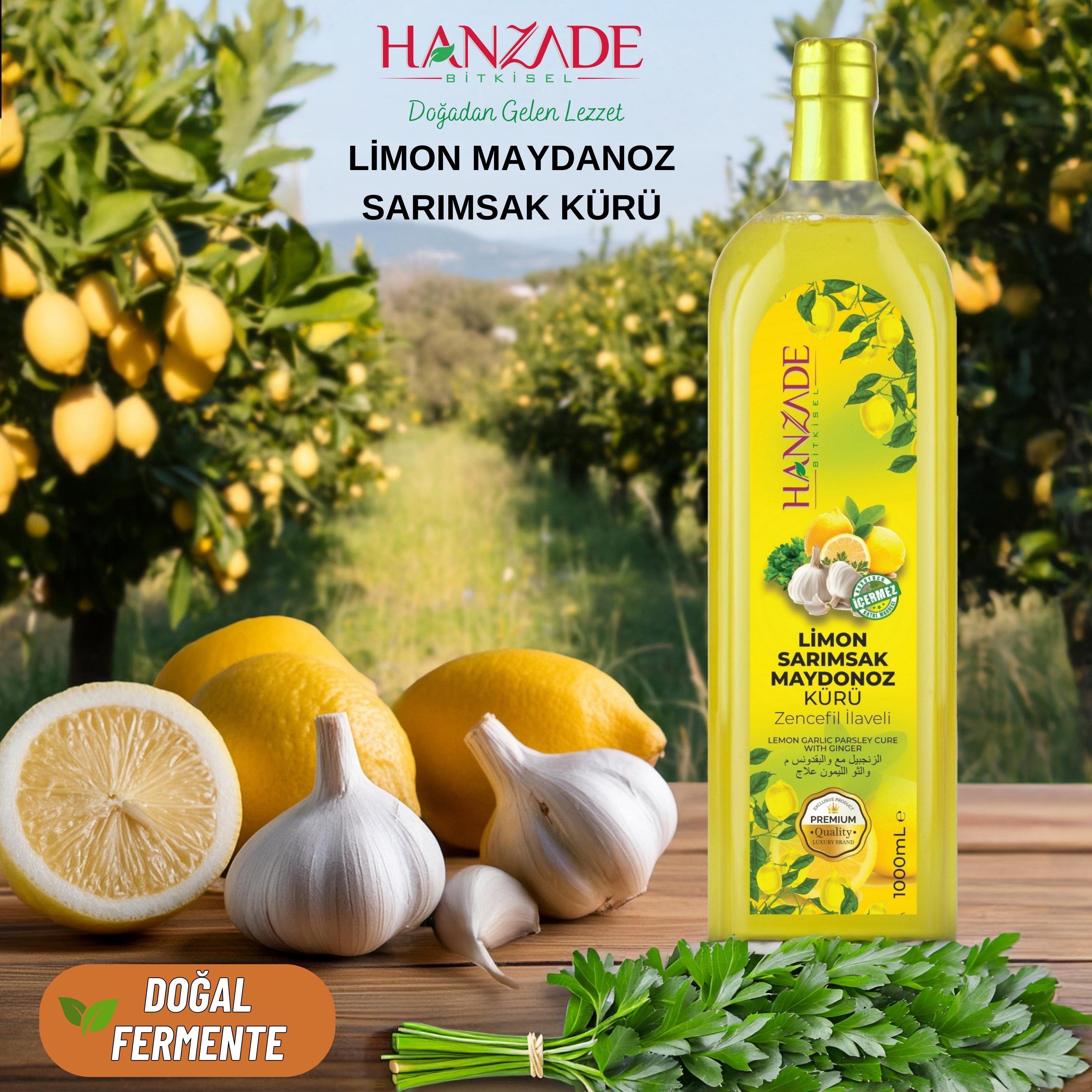 Hanzade Bitkisel Limon Sarımsak Maydanoz Kürü 1 Litre Cam Şişe