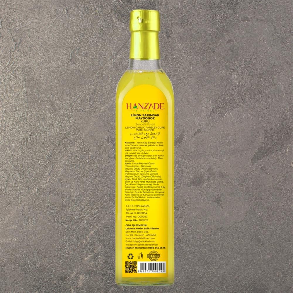 Hanzade Bitkisel Limon Sarımsak Maydanoz Kürü 500 ml Cam Şişe