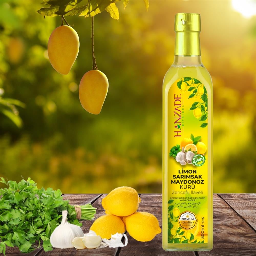 Hanzade Bitkisel Limon Sarımsak Maydanoz Kürü 500 ml Cam Şişe