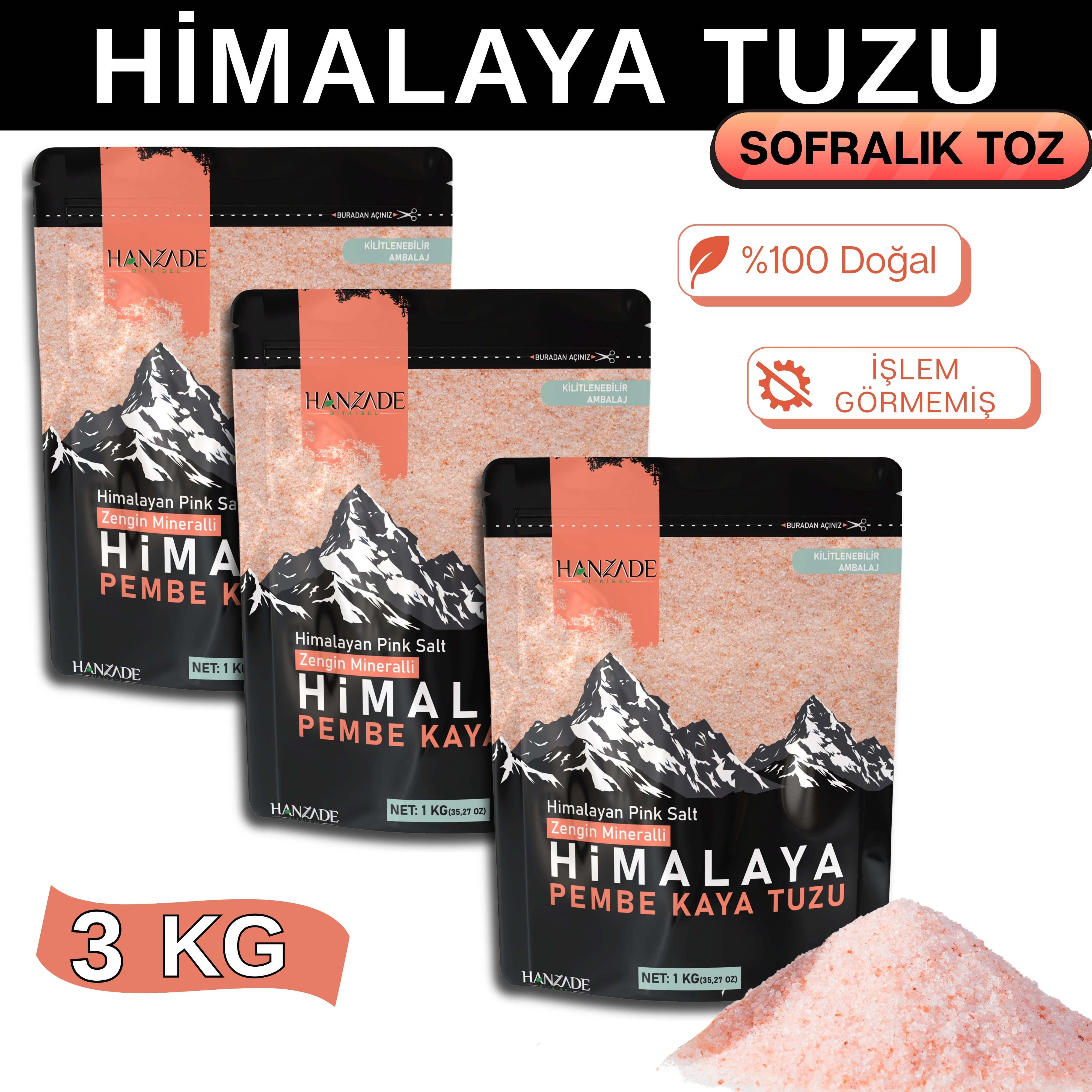 Hanzade Bitkisel Pembe Himalaya Tuzu Toz