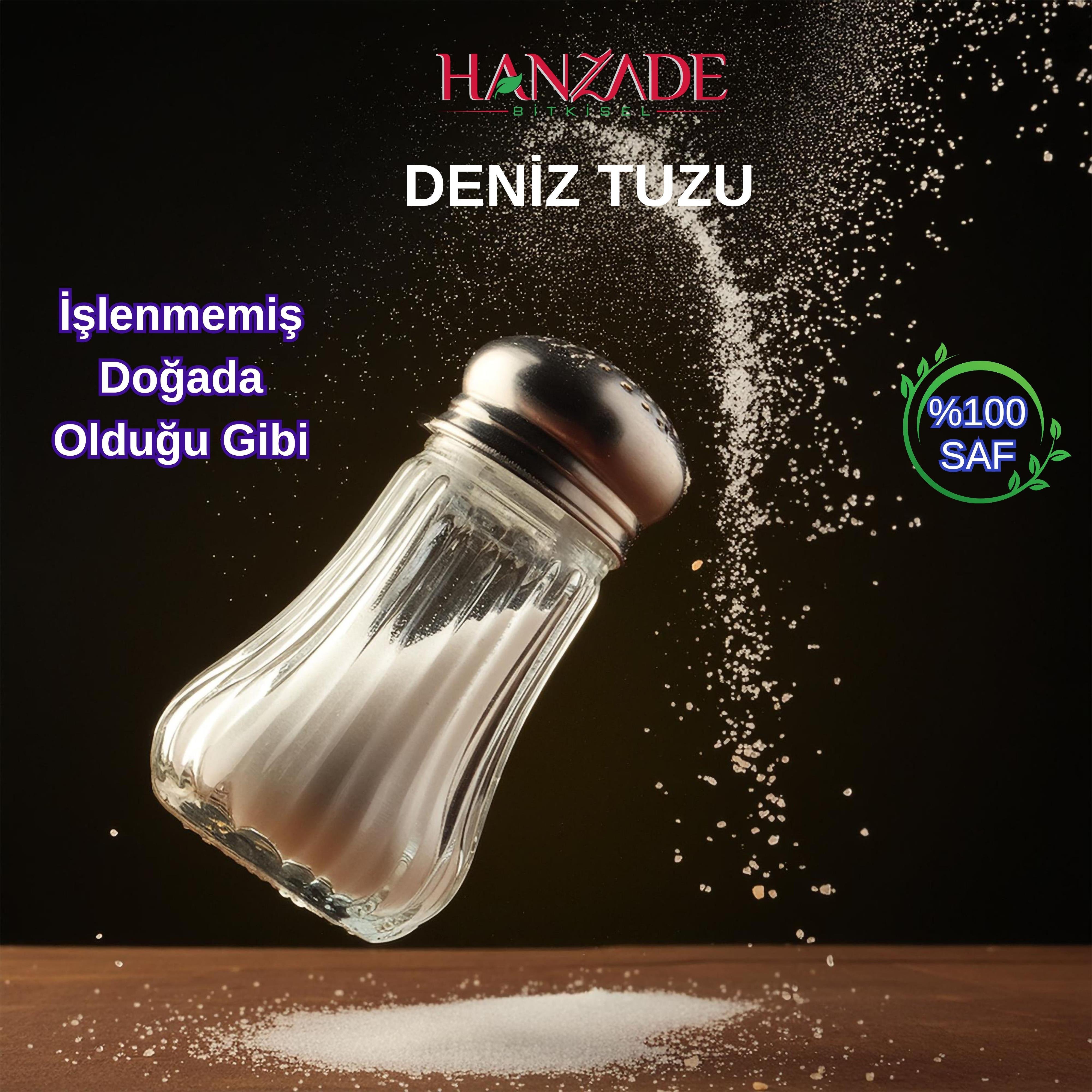 Hanzade Bitkisel Saf Deniz Tuzu İyot İlavesiz 1 Kg