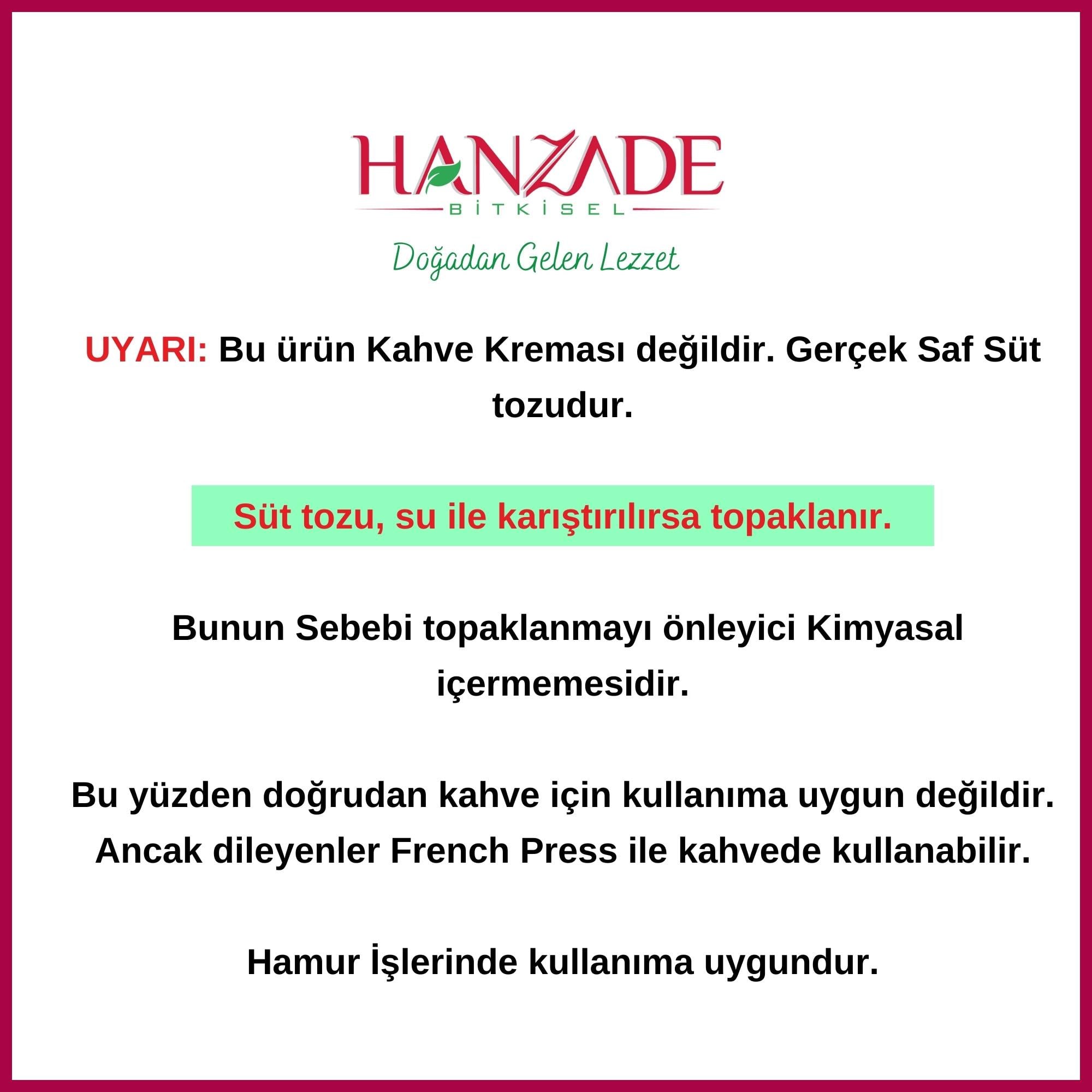 Hanzade Bitkisel Saf Süt Tozu