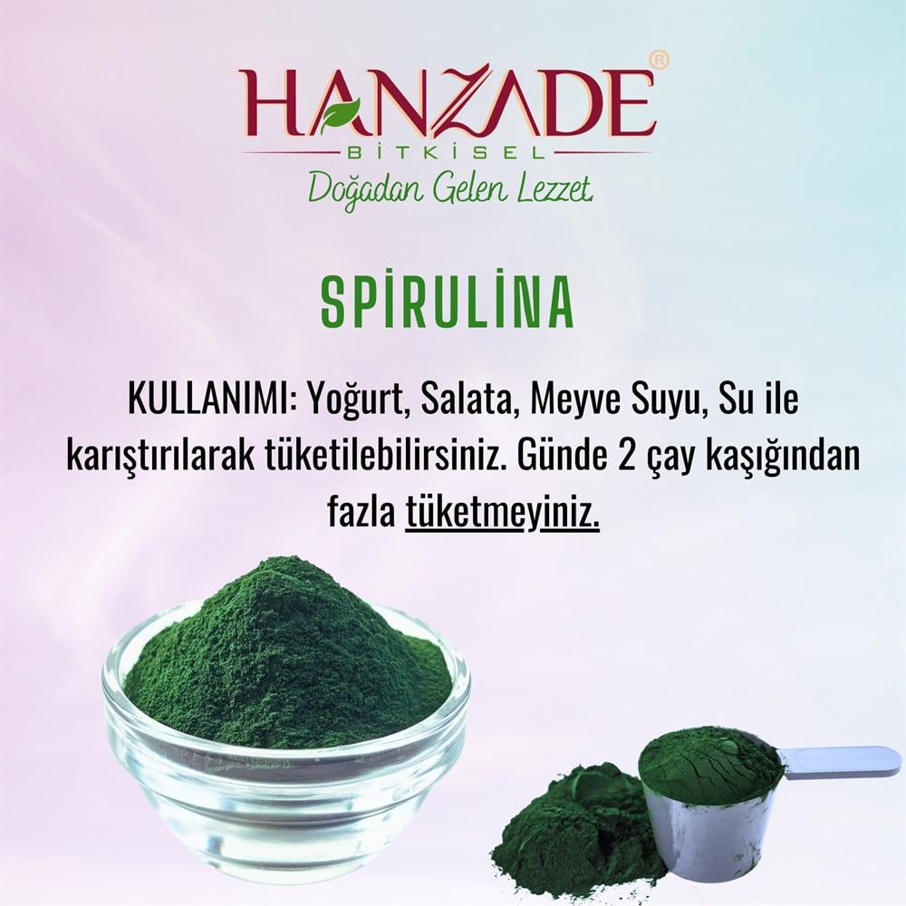 Hanzade Bitkisel Yenilebilir Spirulina Yosun Tozu