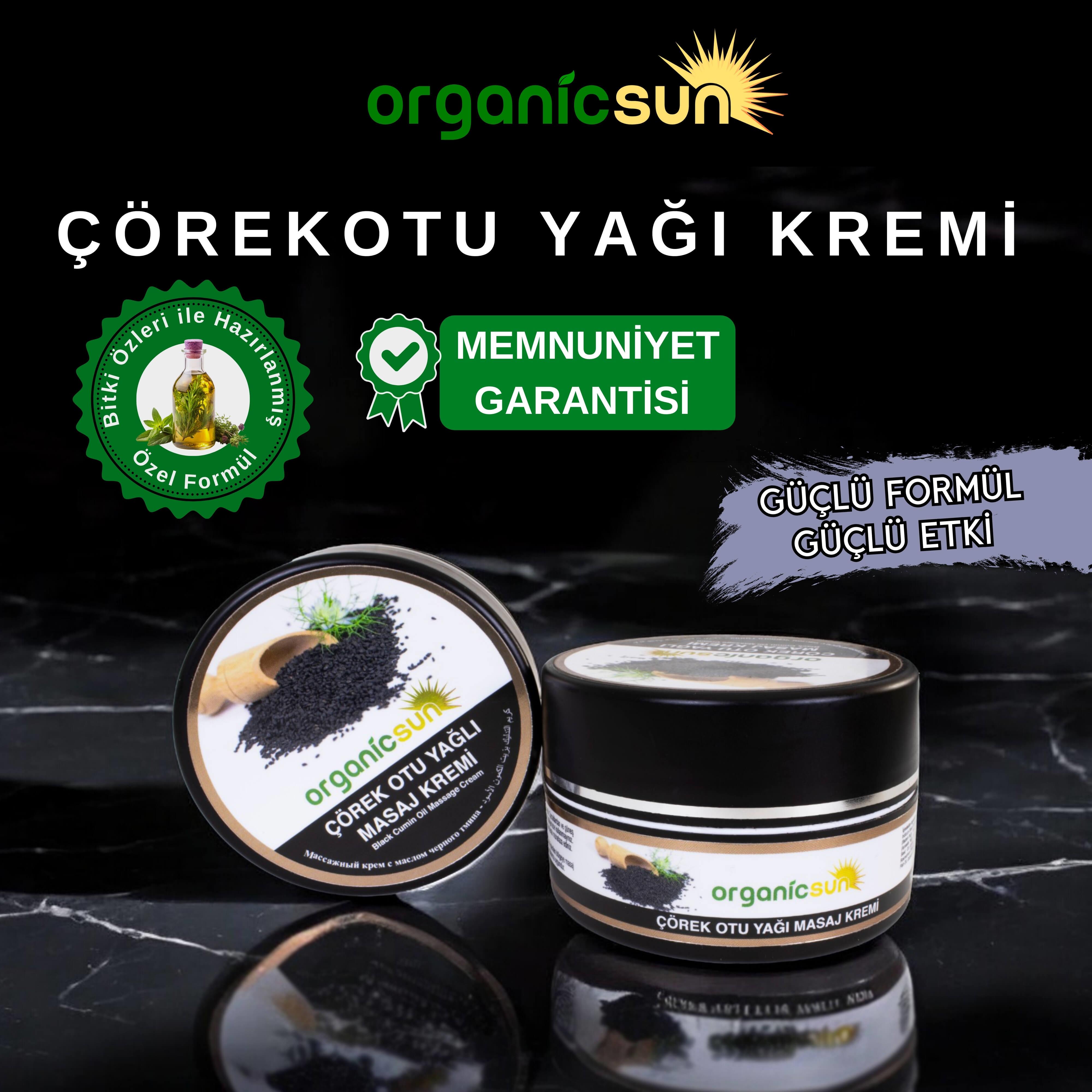 Organicsun Çörek Otu Yağlı Ağrı Masaj Kremi Kas Eklem 100 ml