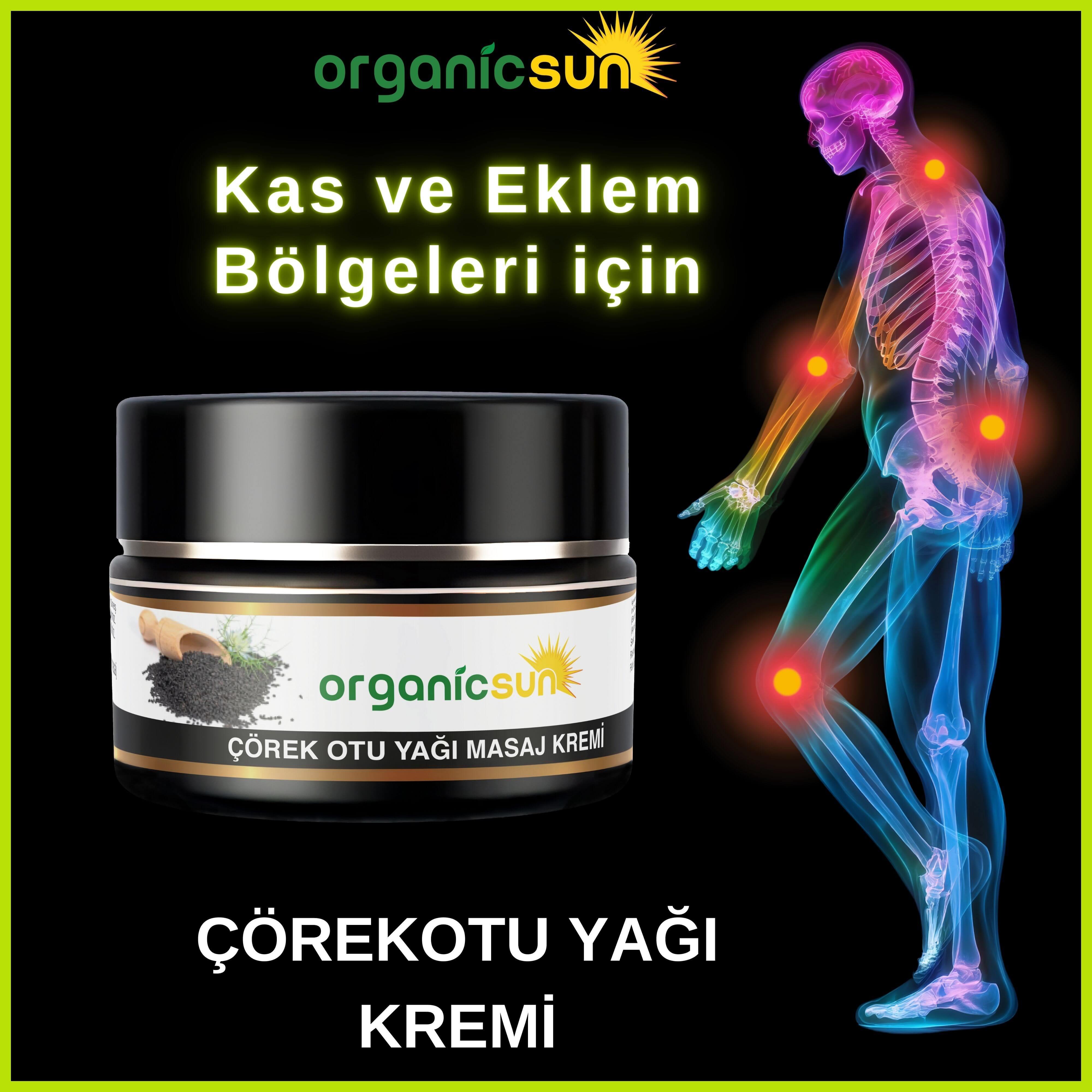 Organicsun Çörek Otu Yağlı Ağrı Masaj Kremi Kas Eklem 100 ml