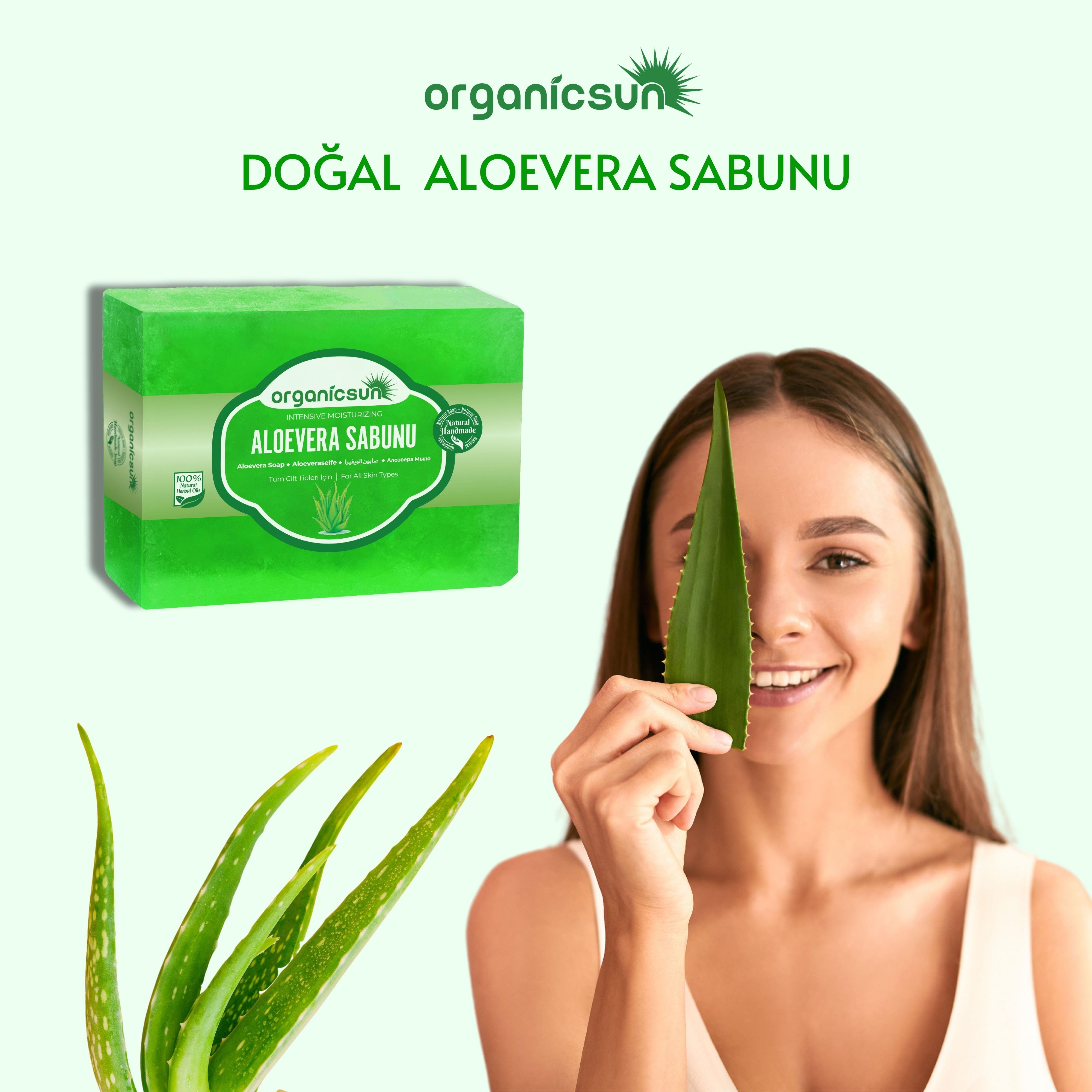 Organicsun Doğal Aloe Vera Sabunu 140 Gr Tüm Cilt Tipleri İçin Yatıştırıcı ve Canlandırıcı Etkili