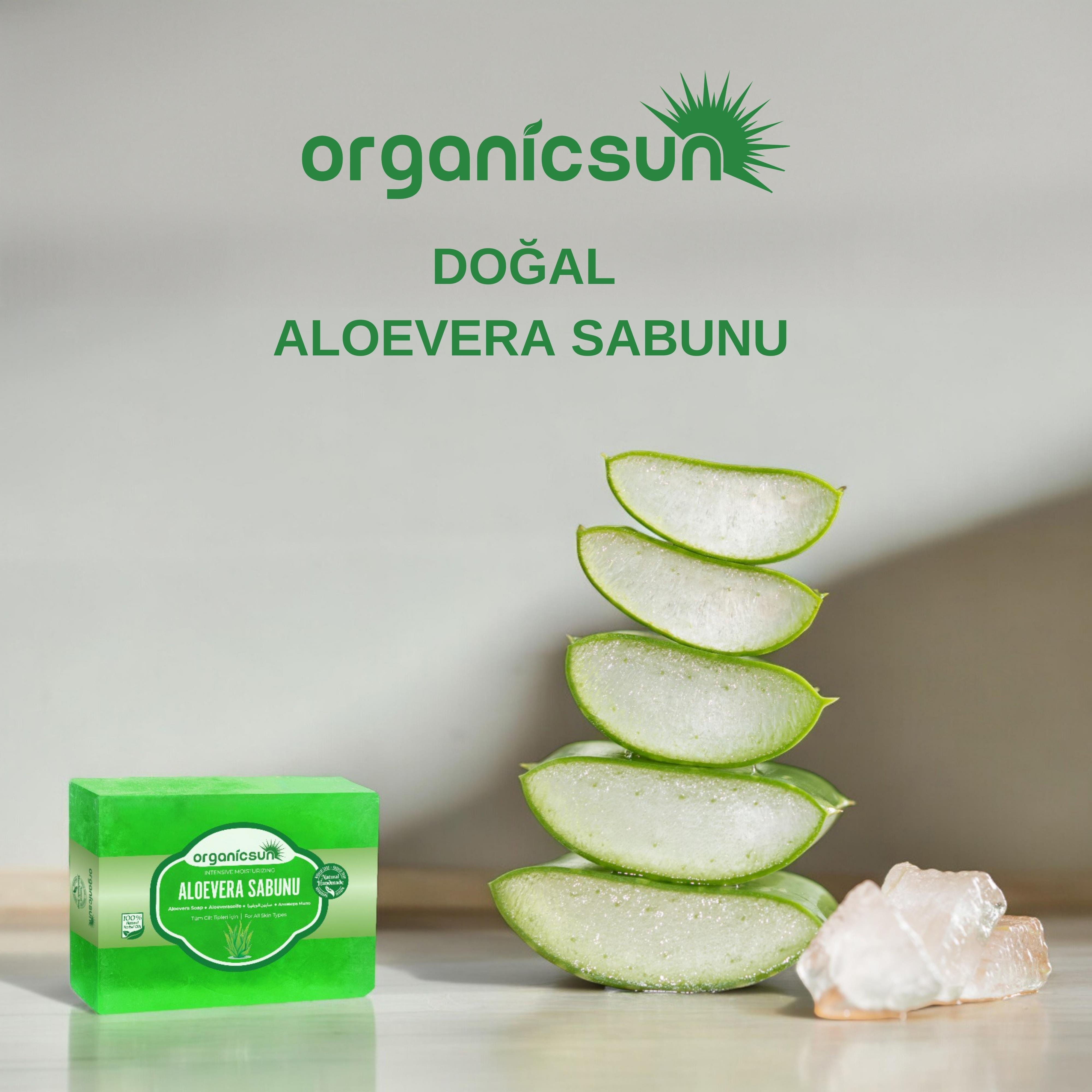 Organicsun Doğal Aloe Vera Sabunu 140 Gr Tüm Cilt Tipleri İçin Yatıştırıcı ve Canlandırıcı Etkili