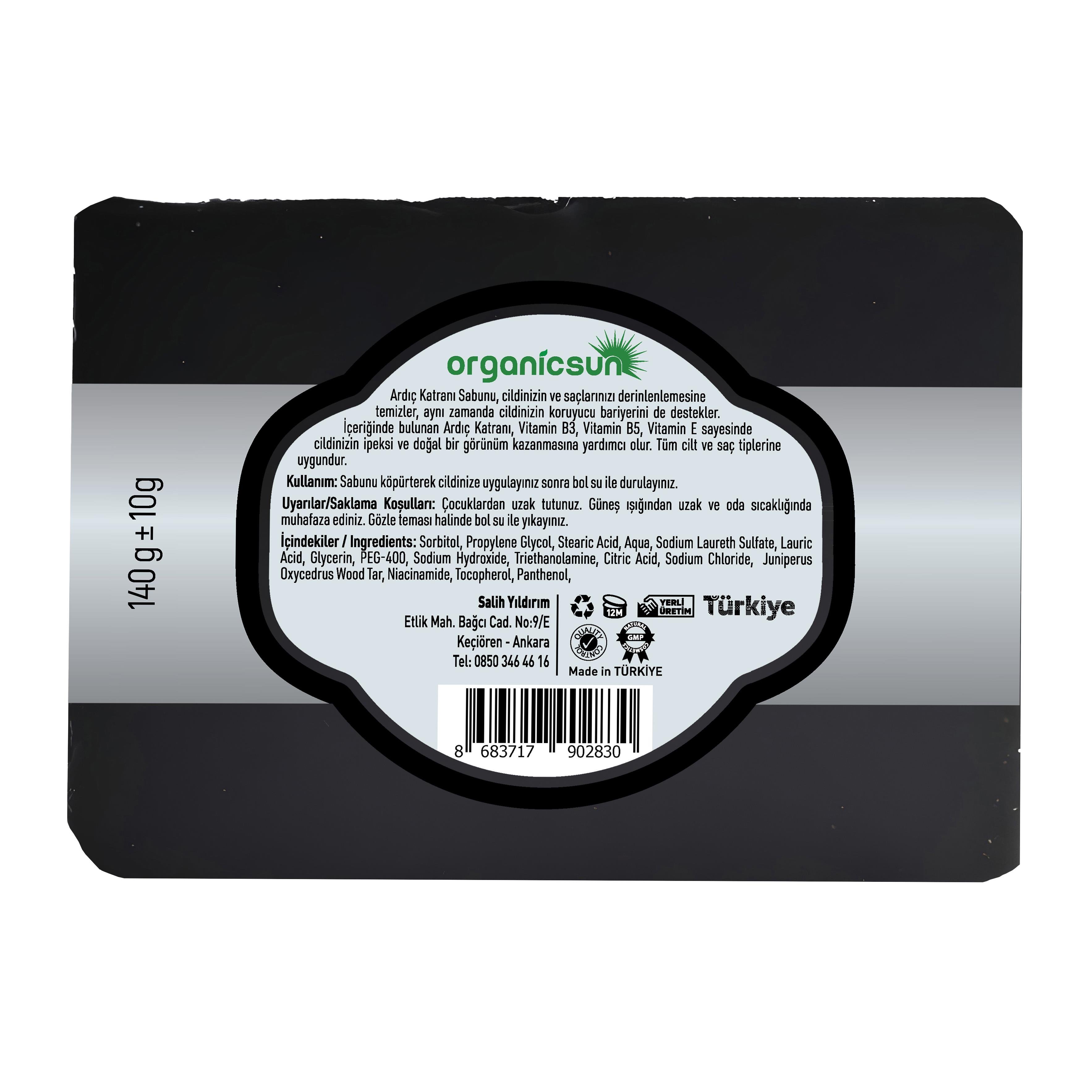 Organicsun Doğal Ardıç Katranı Sabunu 140 Gr Tüm Cilt Tipleri İçin Antiseptik ve Yenileyici Etkili