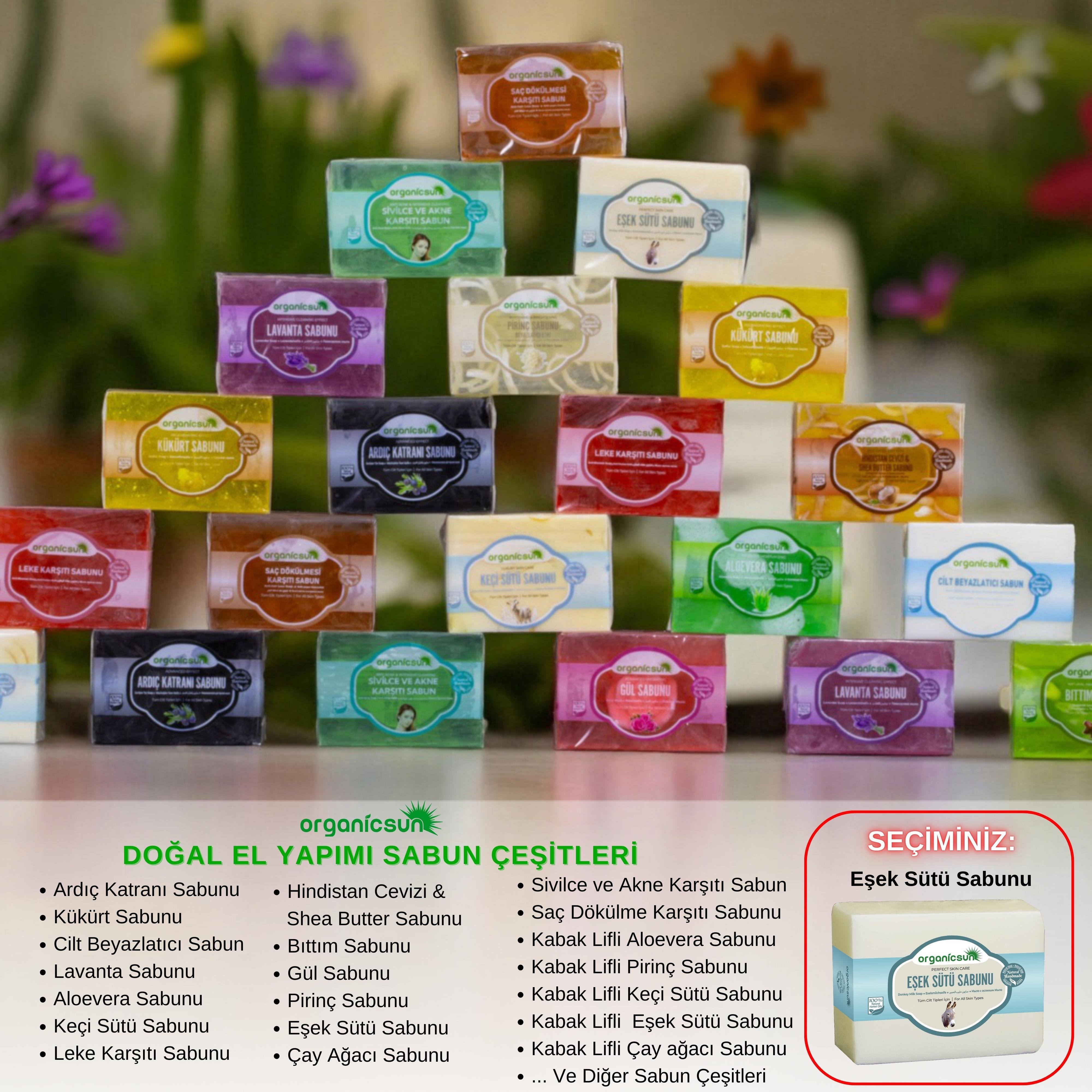 Organicsun Doğal Eşek Sütü Sabunu 140 Gr Tüm Cilt Tipleri İçin Anti Aging Etkili B ve E Vitaminli