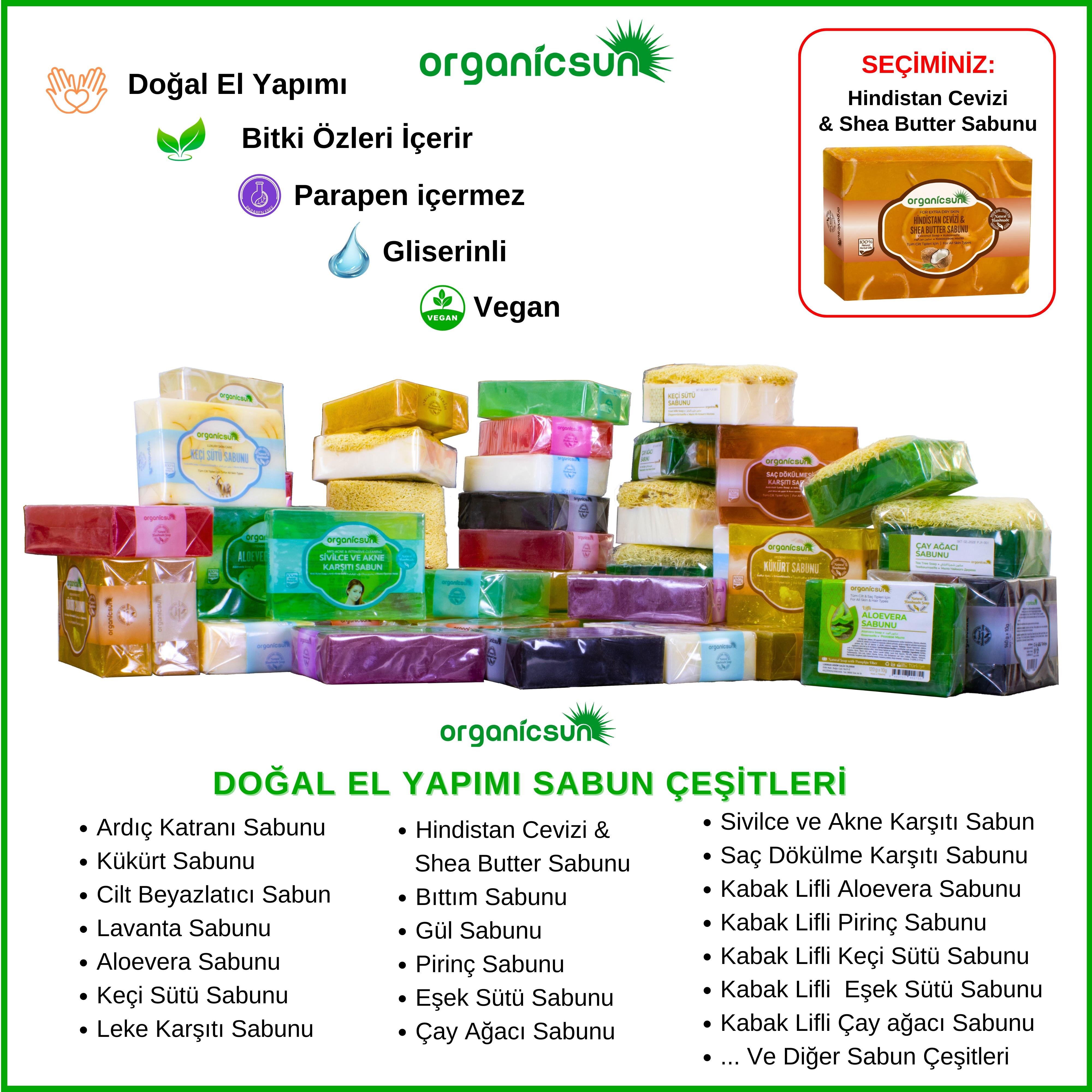 Organicsun Doğal Hindistan Cevizi & Shea Butter Sabunu 140 Gr Tüm Cilt Tipleri İçin Besleyici ve Onarıcı Etkili