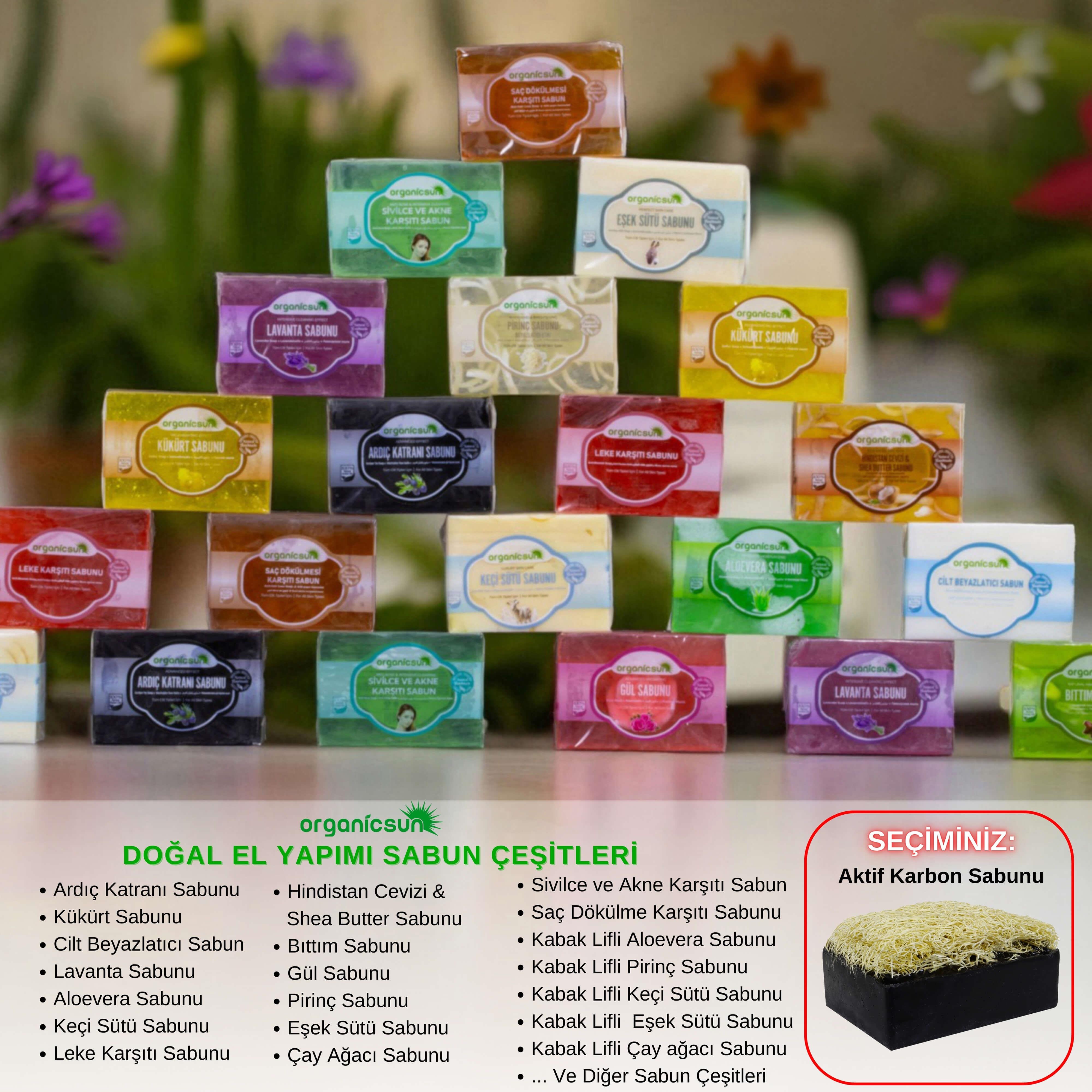 Organicsun Doğal Kabak Lifli Aktif Karbon Sabunu 120 Gr Kırışıklık ve Yaşlanma Karşıtı