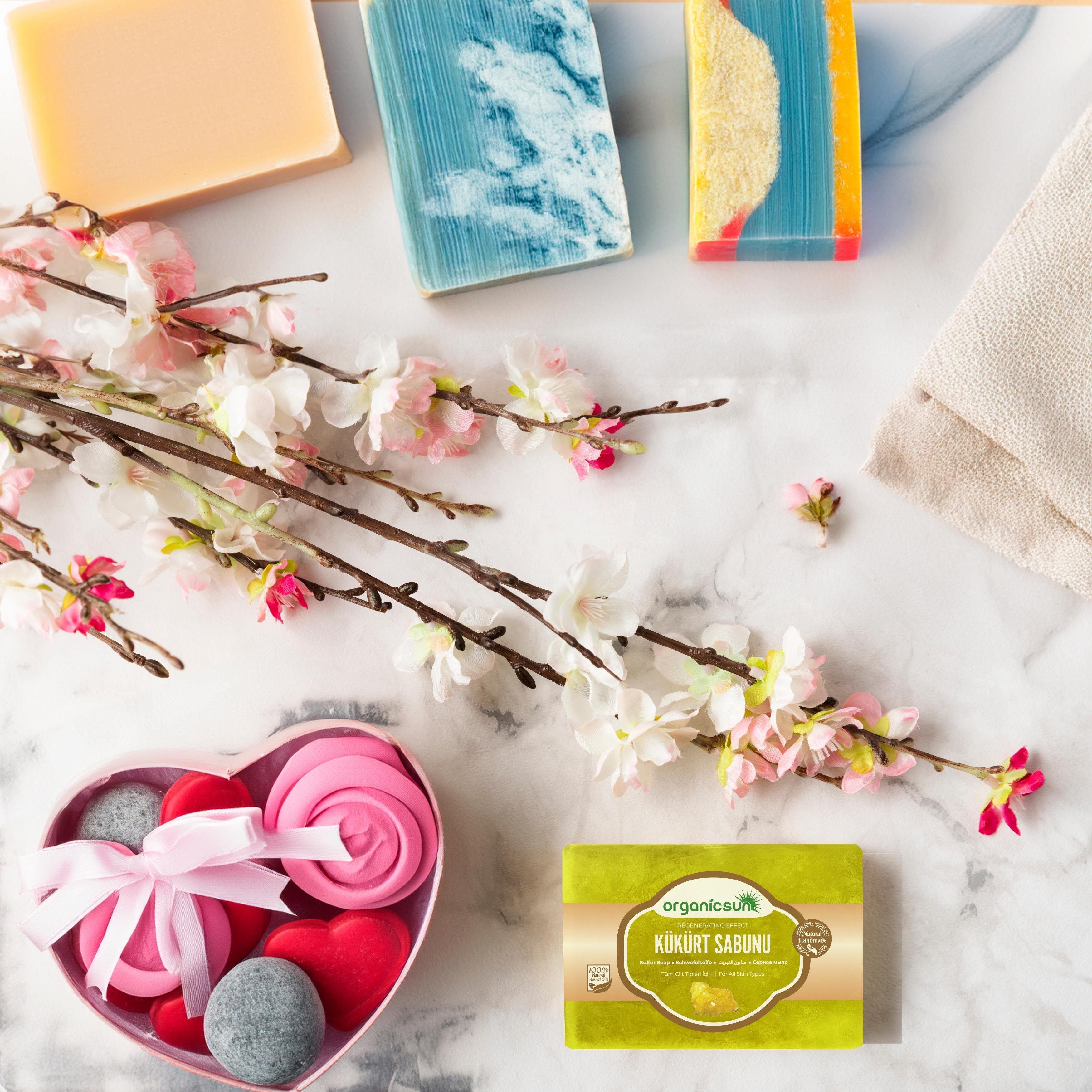Organicsun Doğal Kükürt Sabunu 140 Gr Tüm Cilt Tipleri İçin Antioksidan ve Hücre Yenileyici Etkili