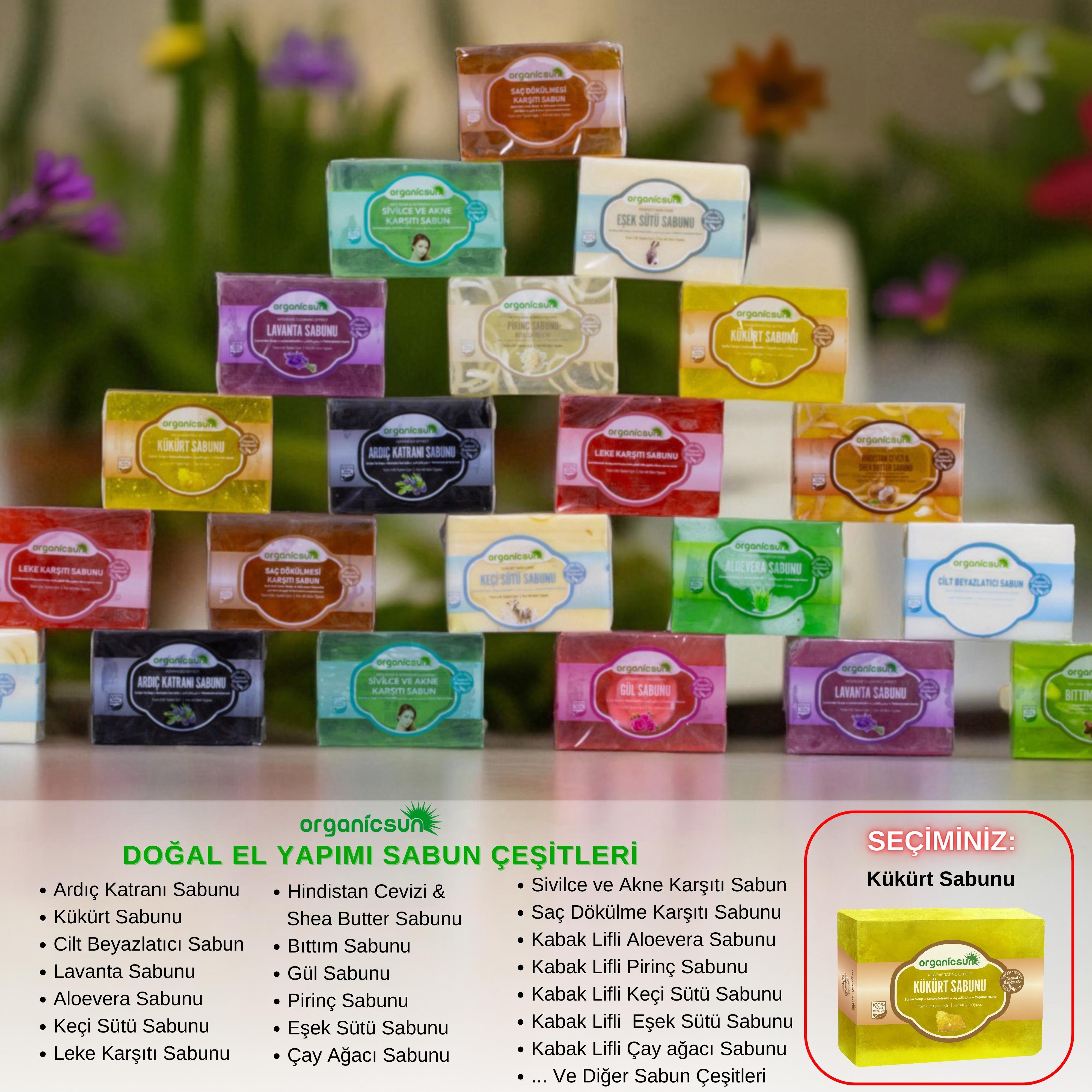 Organicsun Doğal Kükürt Sabunu 140 Gr Tüm Cilt Tipleri İçin Antioksidan ve Hücre Yenileyici Etkili