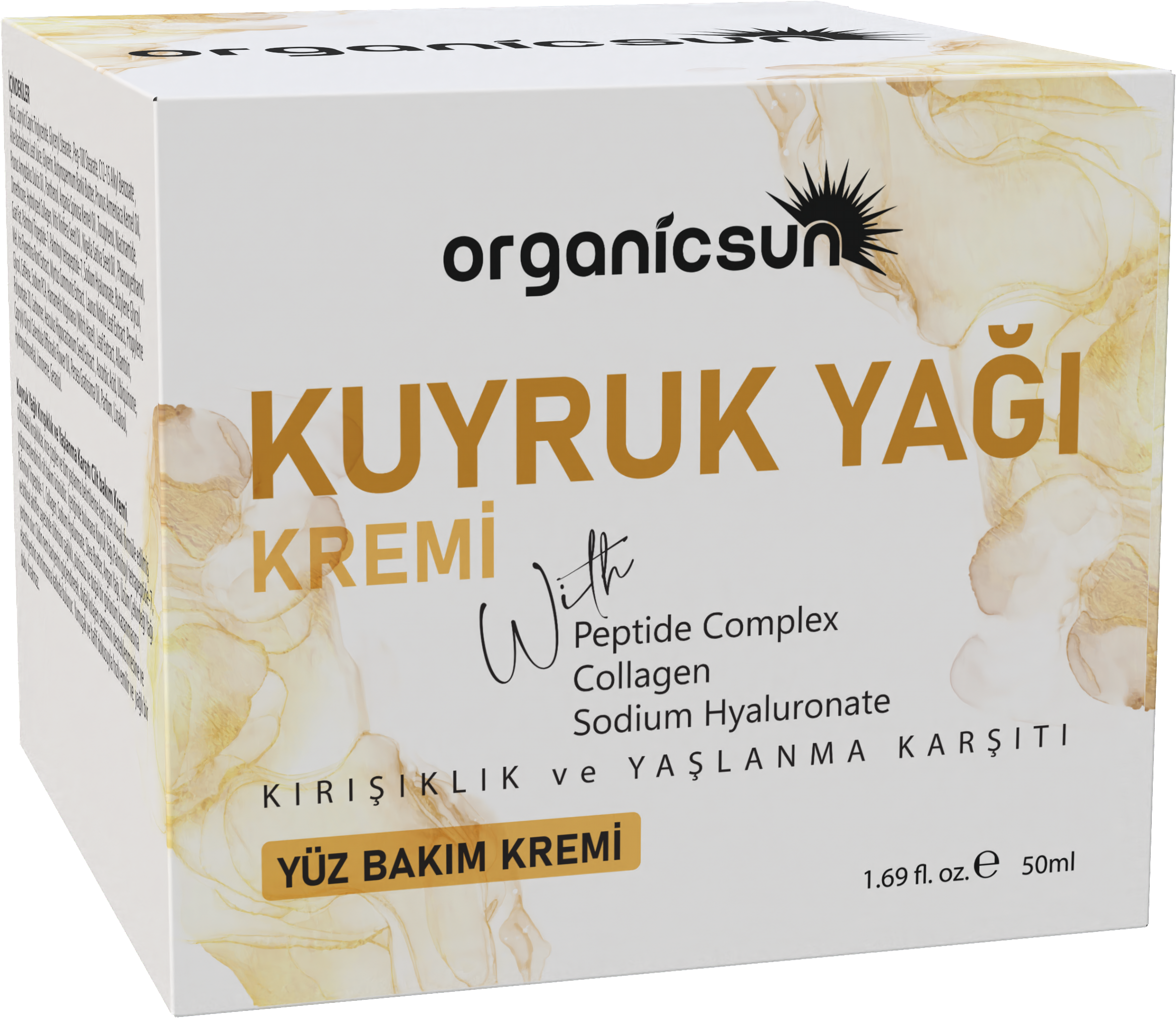 Organicsun Kuyruk Yağı Kremi | Kırışıklık & Yaşlanma Karşıtı Anti Aging Yüz Bakım Kremi 50ml - Collagen İlaveli, Nemlendirici Etki