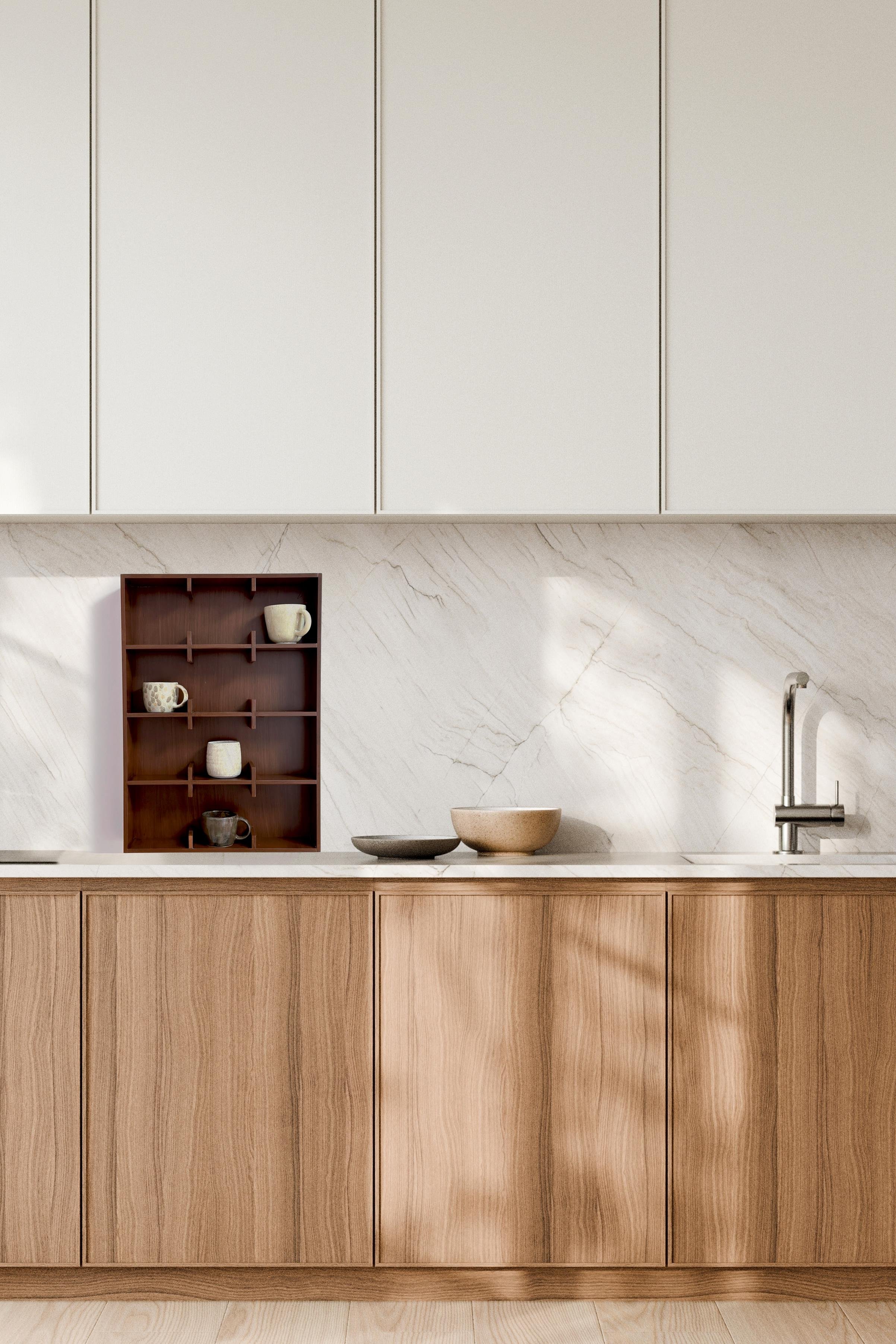 Dekoratif Fincan Rafı 56 x 40 cm ceviz MdF