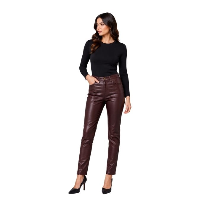 290205608019LACARINO 7355-MIRA KADIN PANTOLON  BORDO