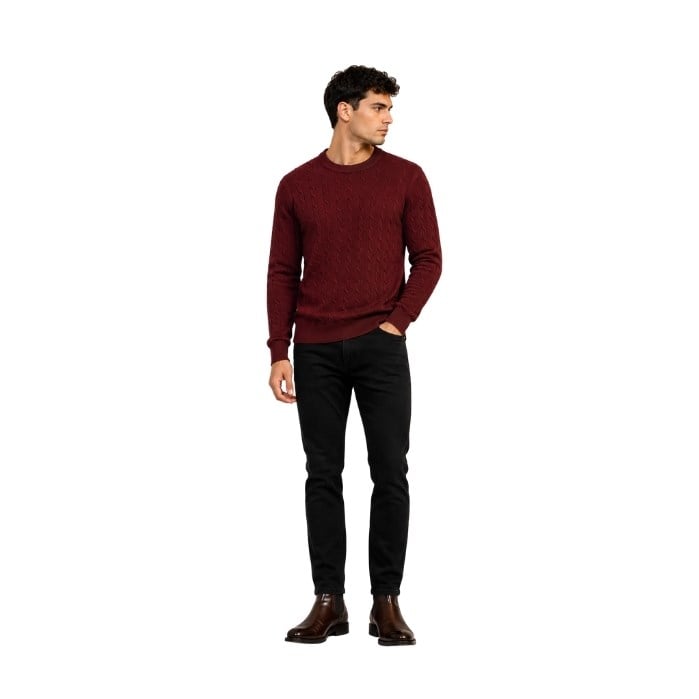 374710094019LEGATO TRK6470 ERKEK TRİKO  BORDO