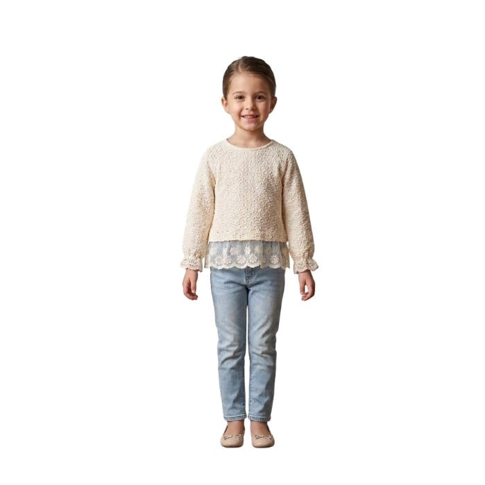 443450113014ESCABEL 35835-K ÇOCUK BLUZ  BEJ