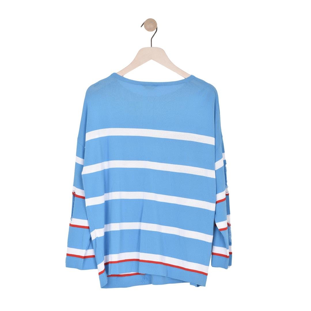 527250213003TWOMAİL BL22107 KADIN BLUZ  MAVİ