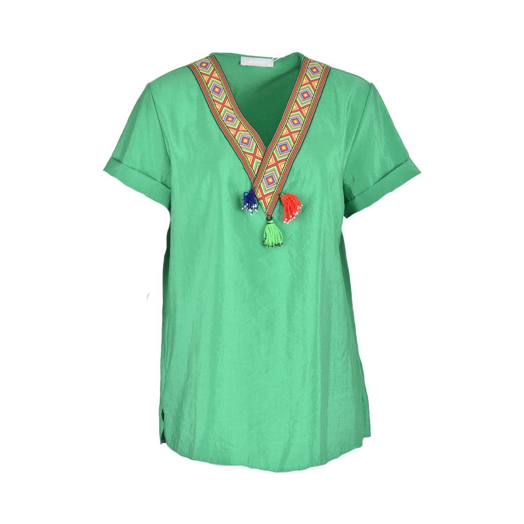 555250015005GLORIEN 2018 KADIN BLUZ  YEŞİL