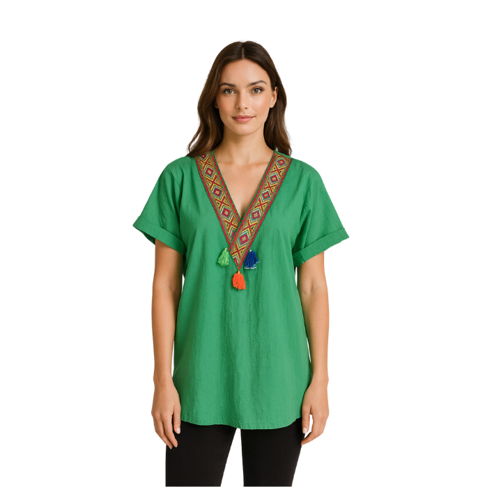 555950002005GLORIEN 2018 KADIN BLUZ  YEŞİL