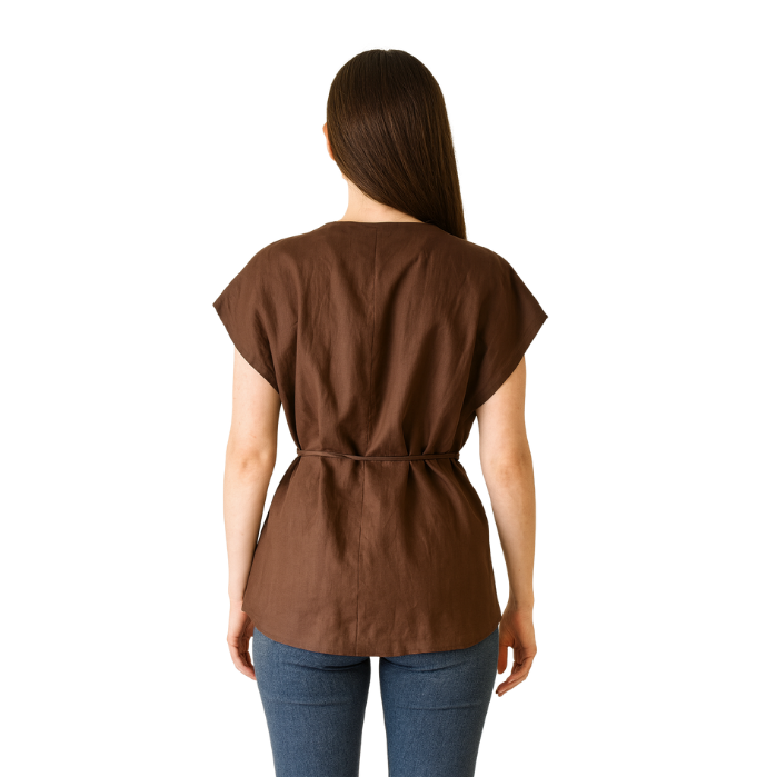 564250906007CHILIA 30489 KADIN BLUZ  KAHVE