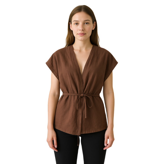 564250906007CHILIA 30489 KADIN BLUZ  KAHVE