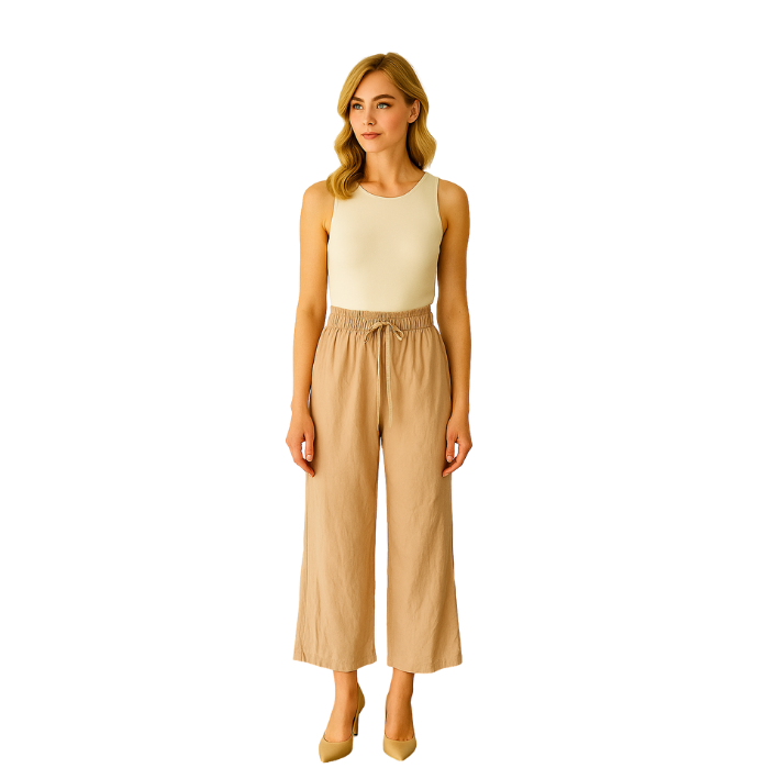 682204093014S.Y 25-9017-1 KADIN PANTOLON  BEJ