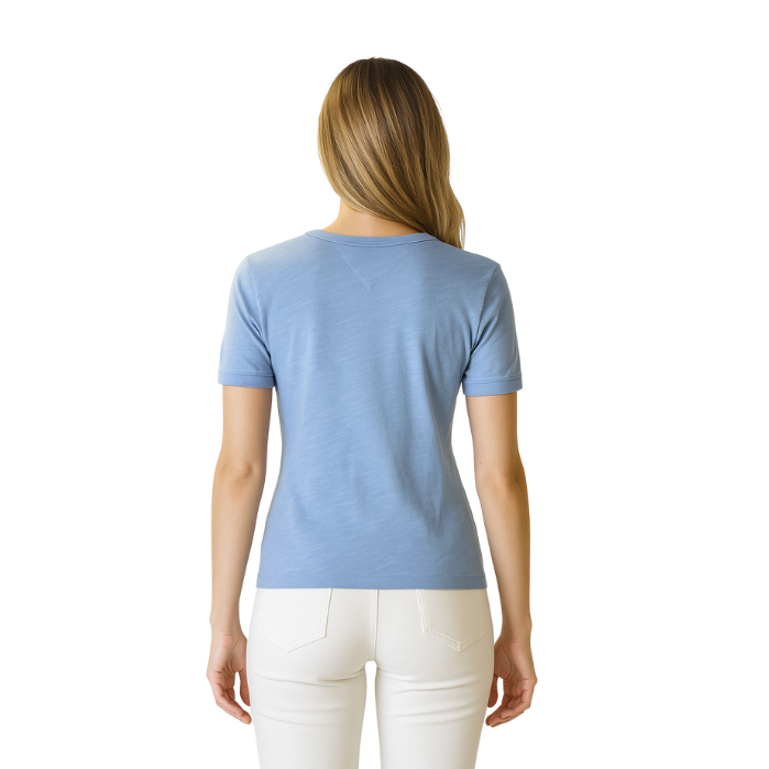 691237053003TOMMY JEANS DW0DW20366 KADIN T-SHIRT  MAVİ